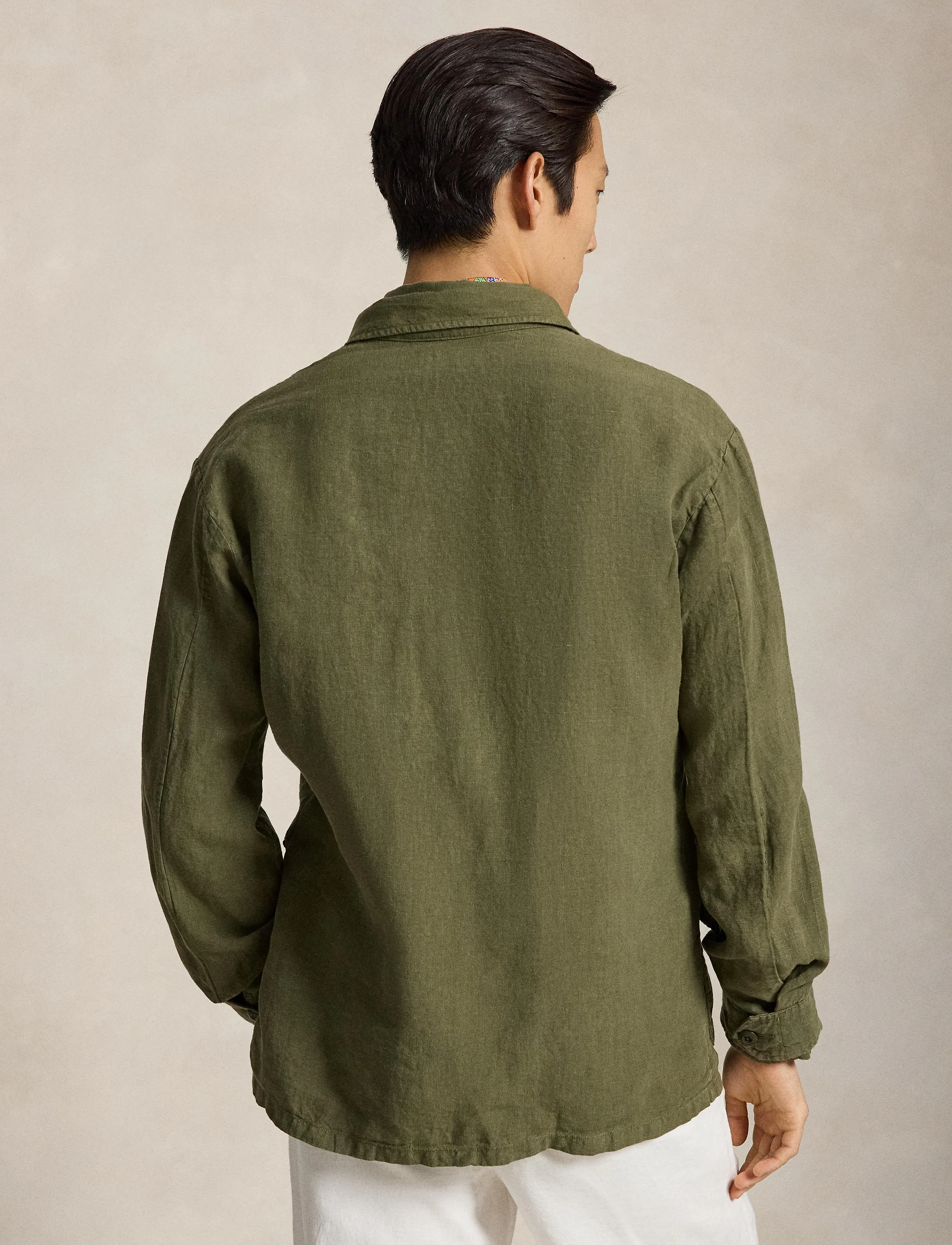Polo Ralph Lauren - Linen Utility Overshirt - shop efter anledning - new olive - 4