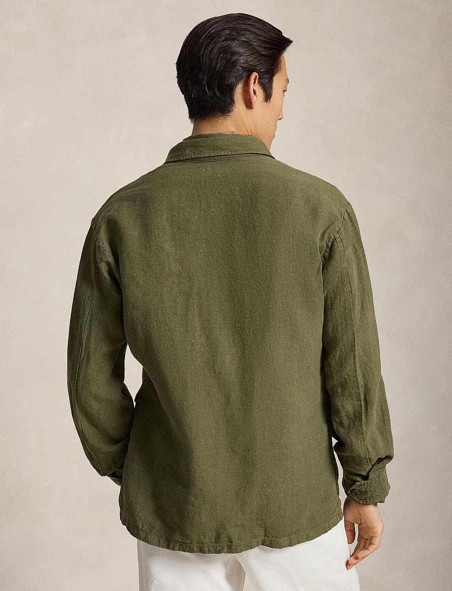 Polo Ralph Lauren - Linen Utility Overshirt - kupuj według okazji - new olive - 4