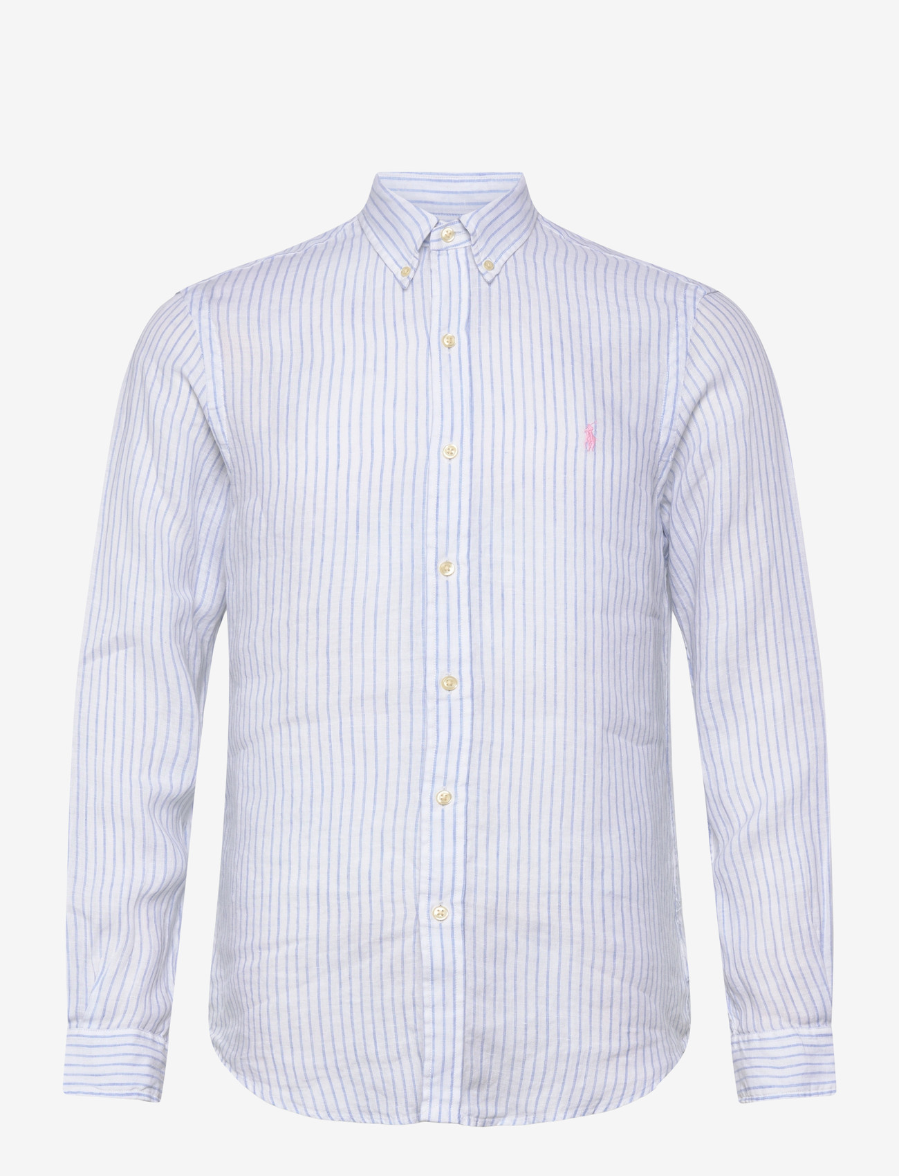 Polo Ralph Lauren - Slim Fit Striped Linen Shirt - striped shirts - 7188a white blue - 0