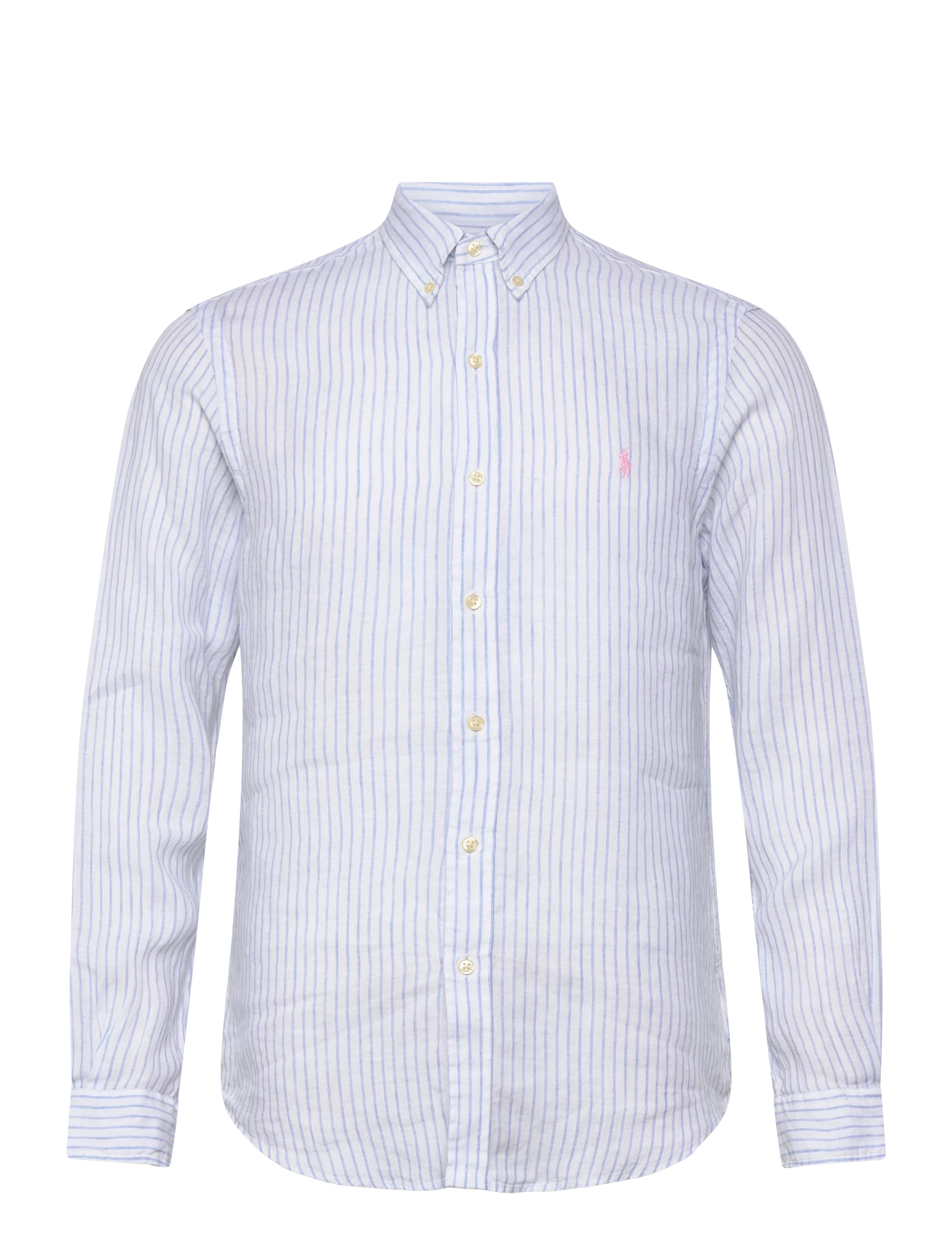 Polo Ralph Lauren Slim Fit Striped Linen Shirt - Preppy - 7188A WHITE BLUE / multi