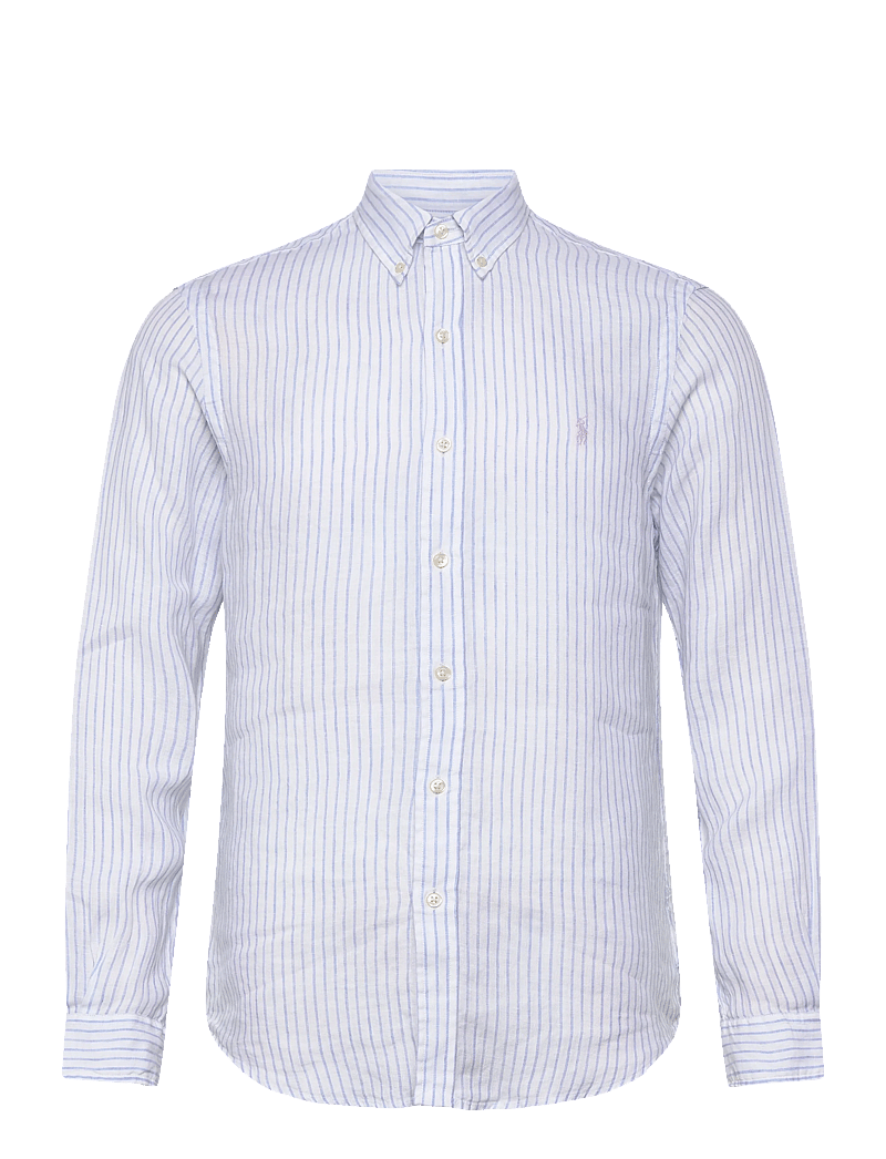 Polo Ralph Lauren - Slim Fit Striped Linen Shirt - striped shirts - 7188a white blue - 0