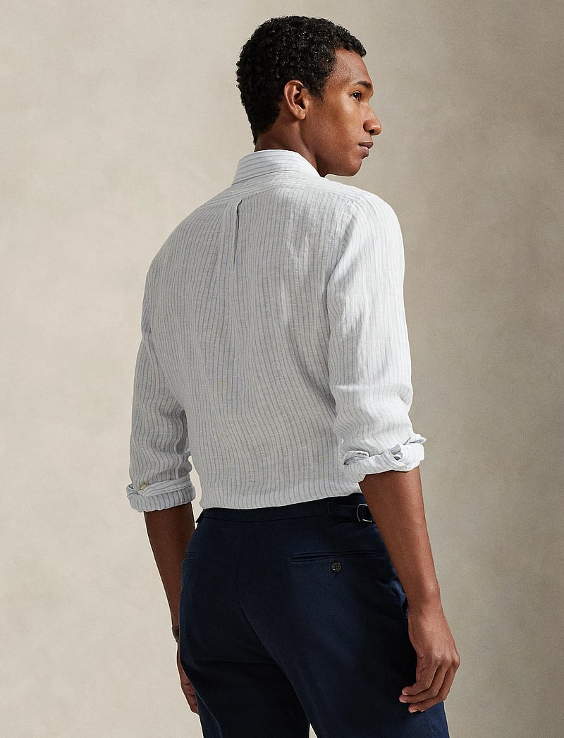 Polo Ralph Lauren - YD LINEN V1-WVN-SHIRT - gestreepte overhemden - 7188a white blue - 3