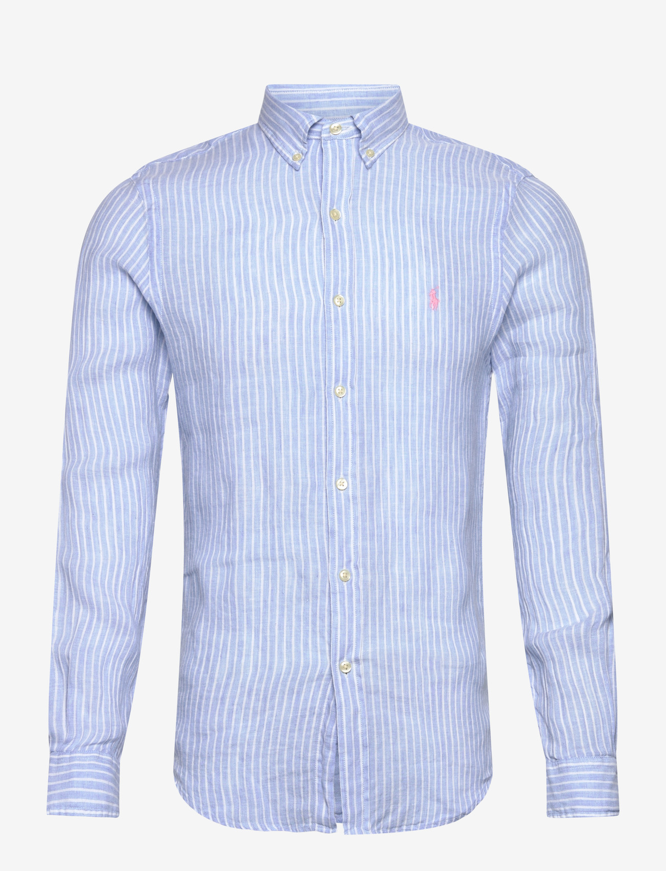 Polo Ralph Lauren - Slim Fit Striped Linen Shirt - tavalised t-särgid - 7188b blue white - 0