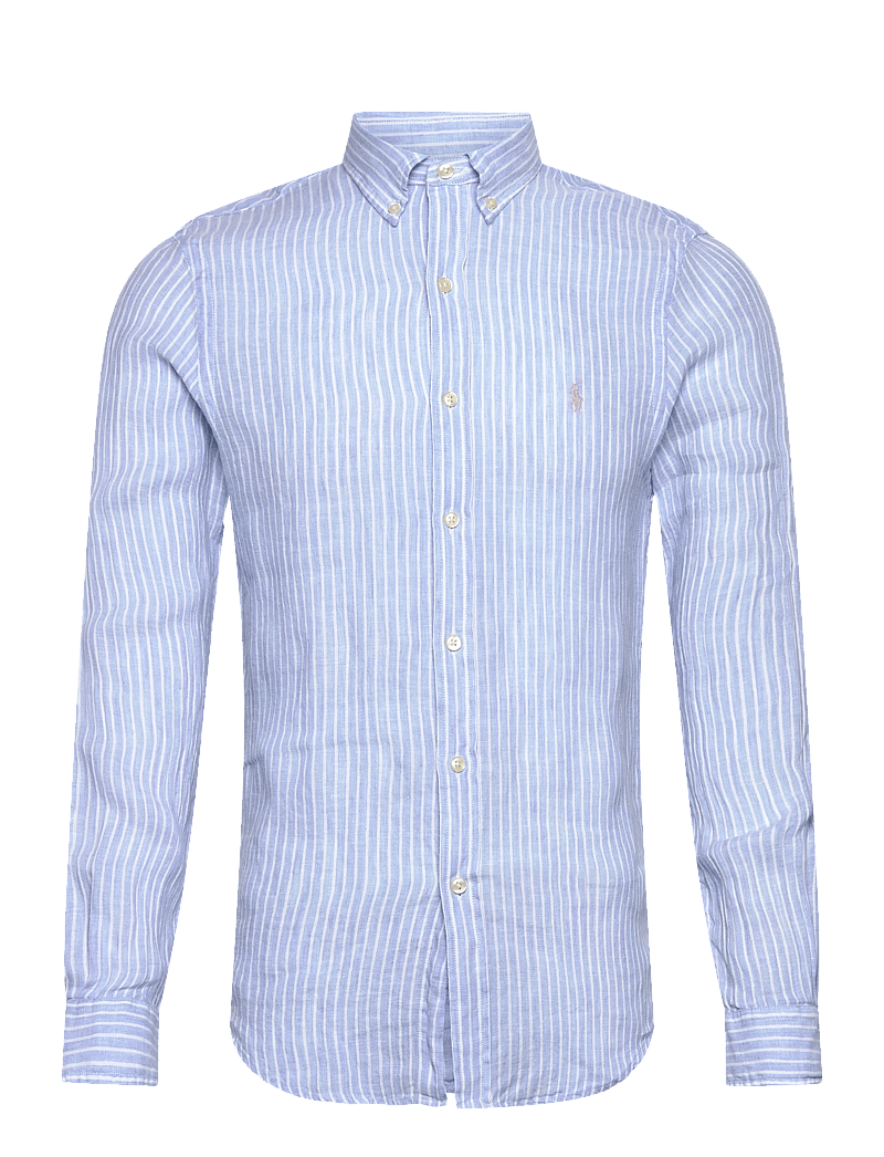 Polo Ralph Lauren - Slim Fit Striped Linen Shirt - tavalised t-särgid - 7188b blue white - 0