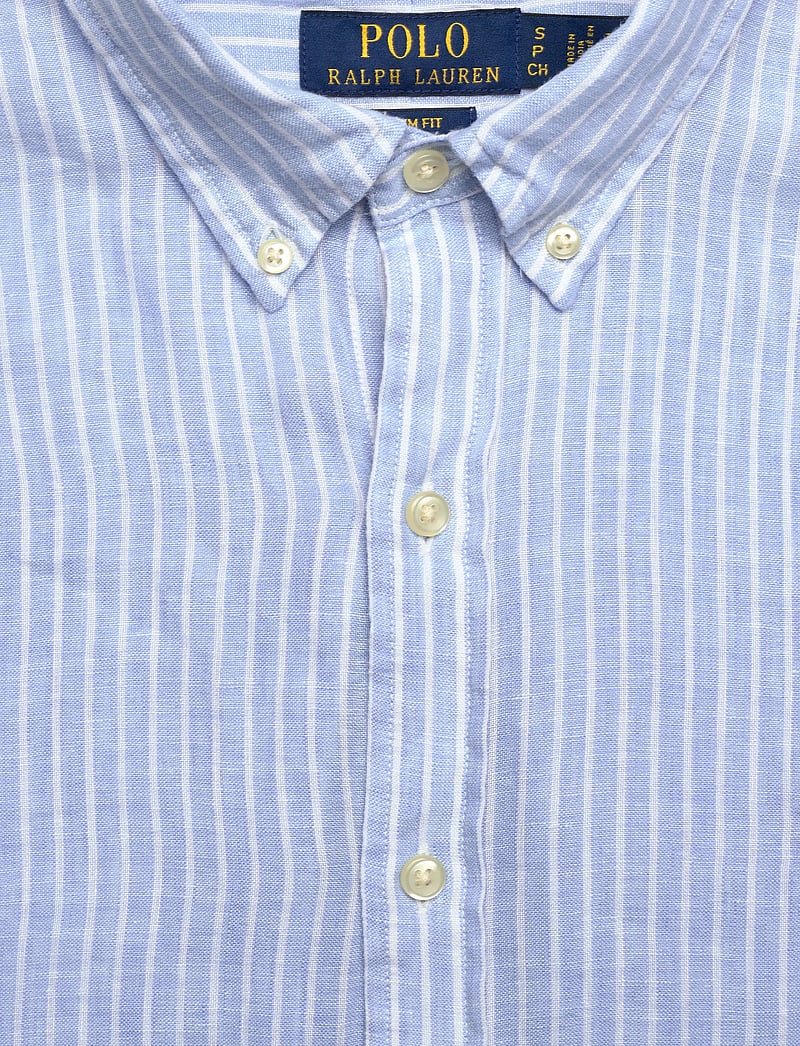 Polo Ralph Lauren - Slim Fit Striped Linen Shirt - tavalised t-särgid - 7188b blue white - 2
