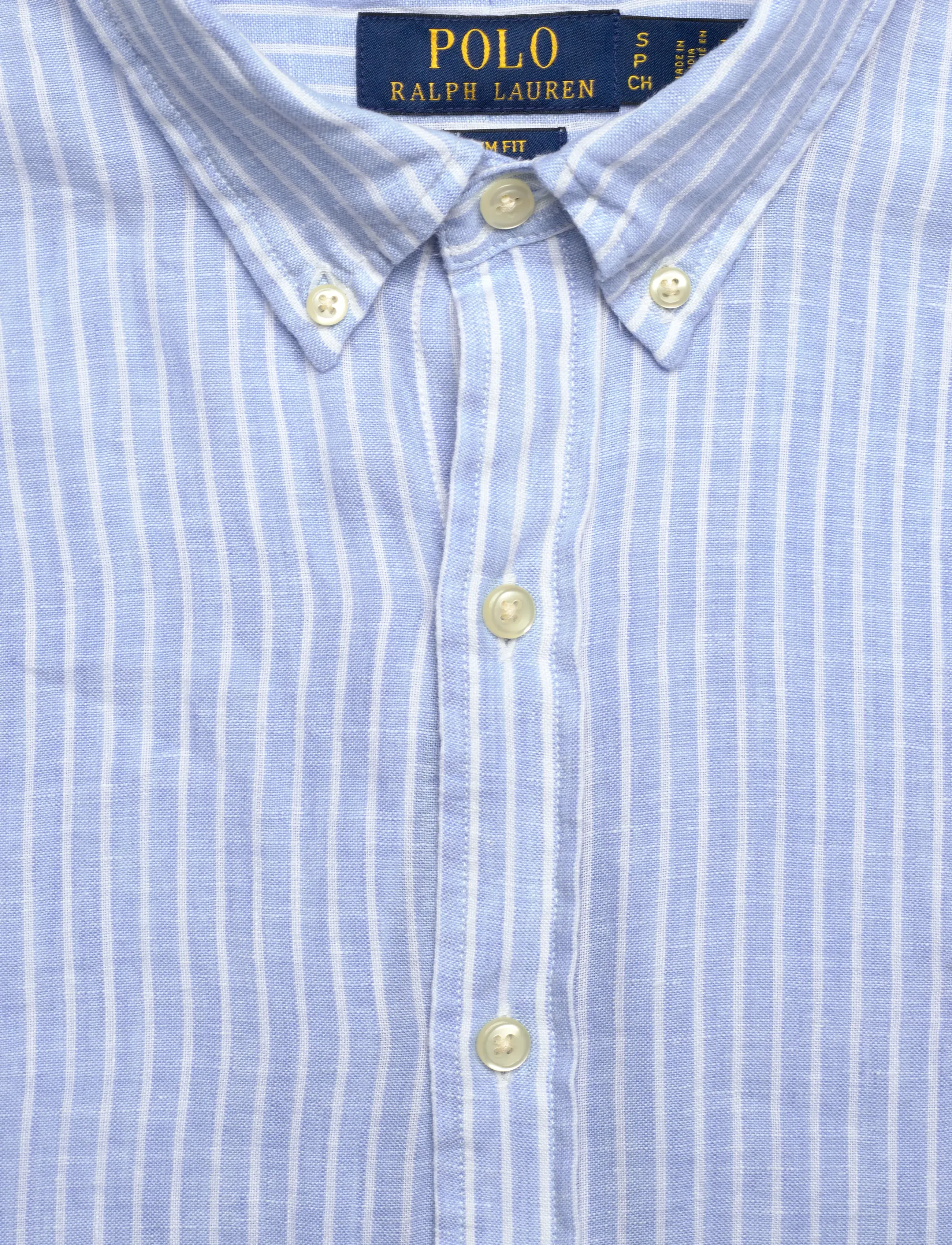 Polo Ralph Lauren - YD LINEN V1-WVN-SHIRT - randiga skjortor - 7188b blue white - 4
