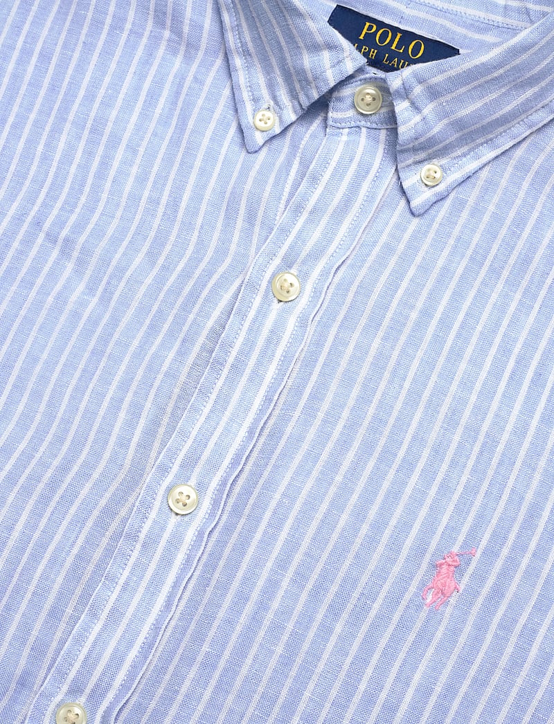 Polo Ralph Lauren - Slim Fit Striped Linen Shirt - tavalised t-särgid - 7188b blue white - 3