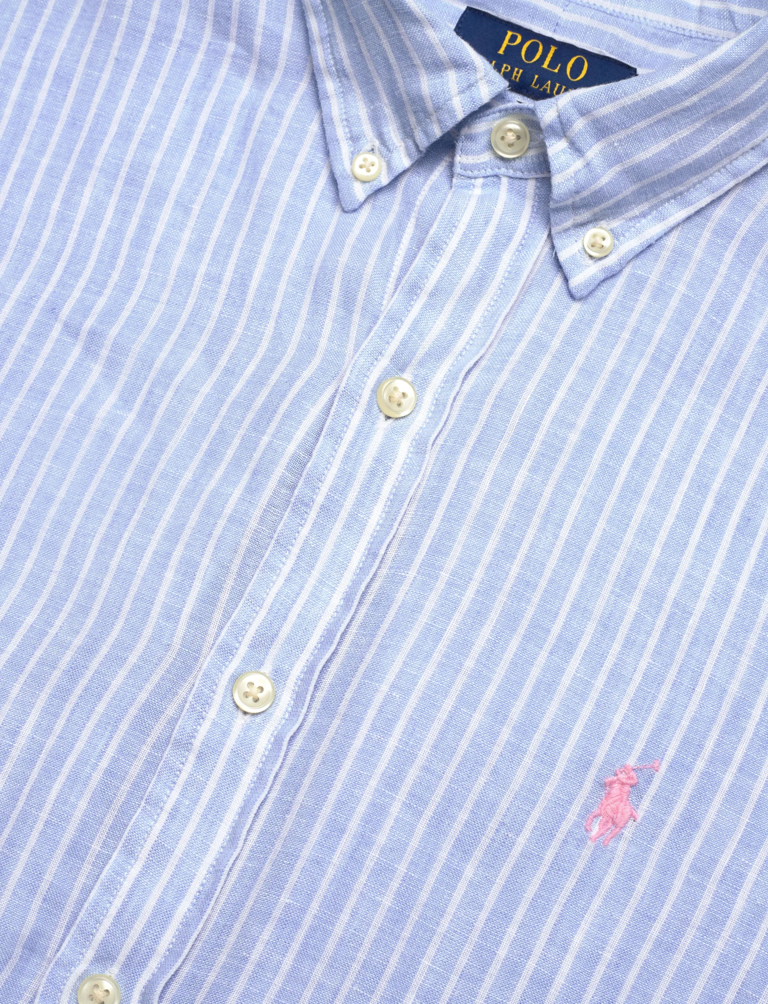 Polo Ralph Lauren - YD LINEN V1-WVN-SHIRT - randiga skjortor - 7188b blue white - 5