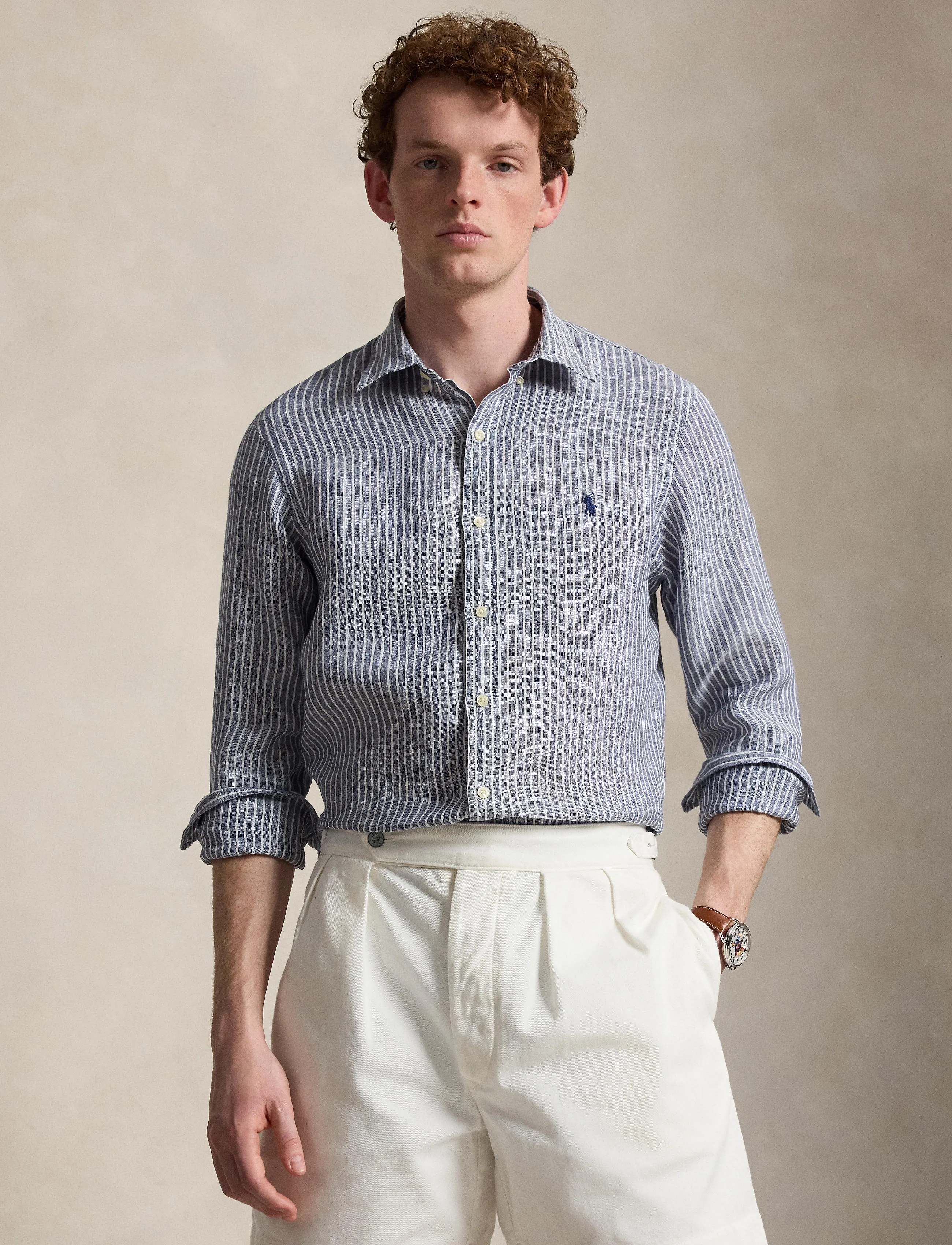 Polo Ralph Lauren - Slim Fit Striped Linen Shirt - gestreifte hemden - 7188g new classic - 3
