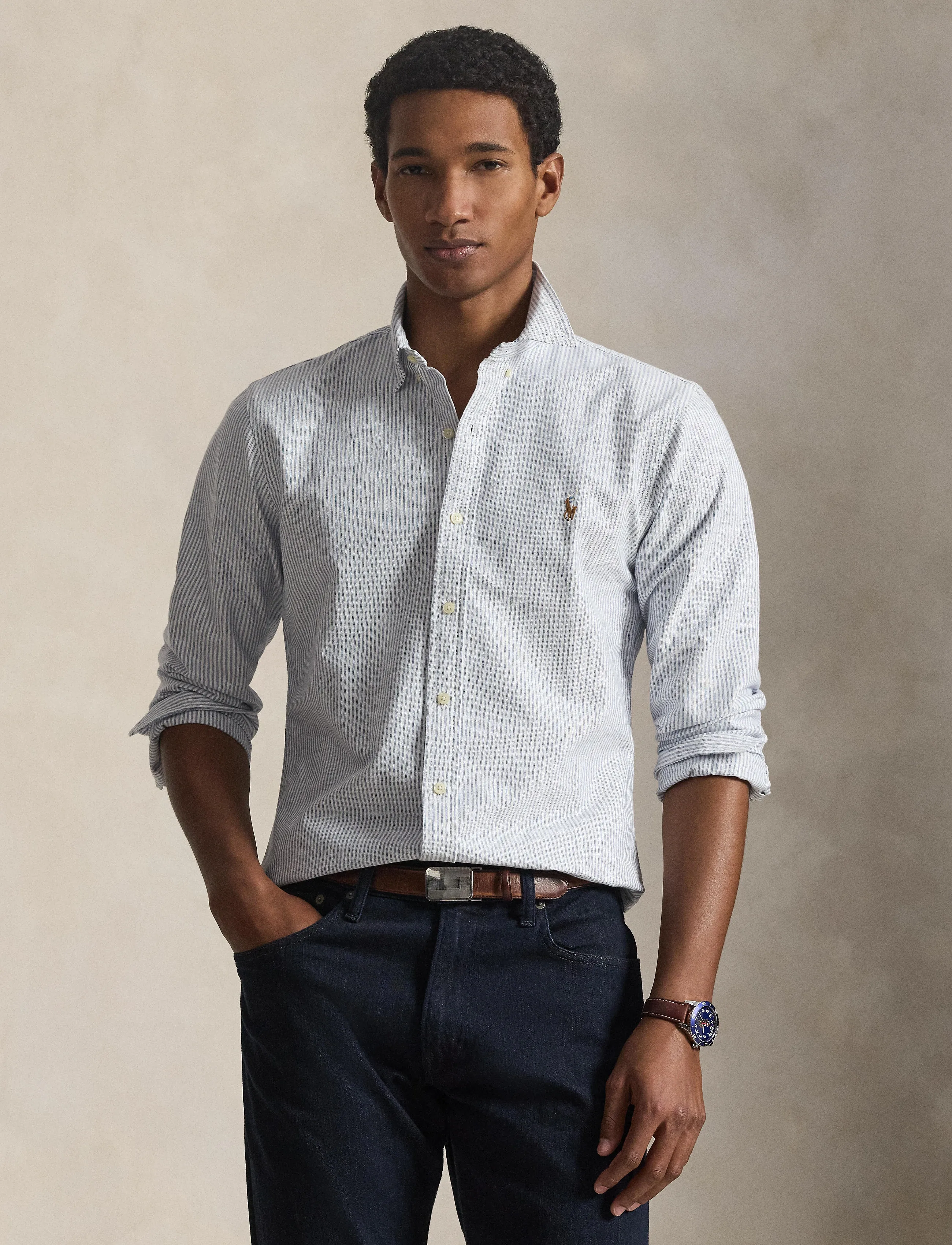 Polo Ralph Lauren 710B15649001 - Skjorter - 6636A NAVY WHITE / blue
