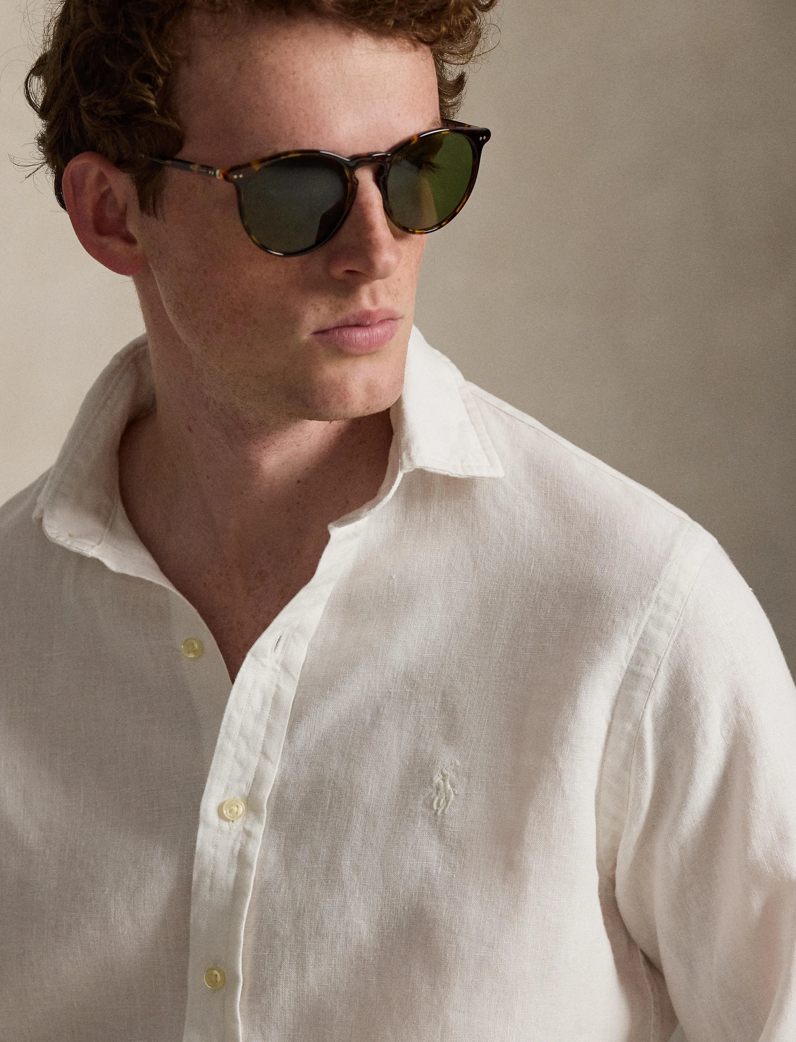 Polo Ralph Lauren - GD SLUBBY LINEN-WVN-SHIRT - hørskjorter - deckwash white - 4