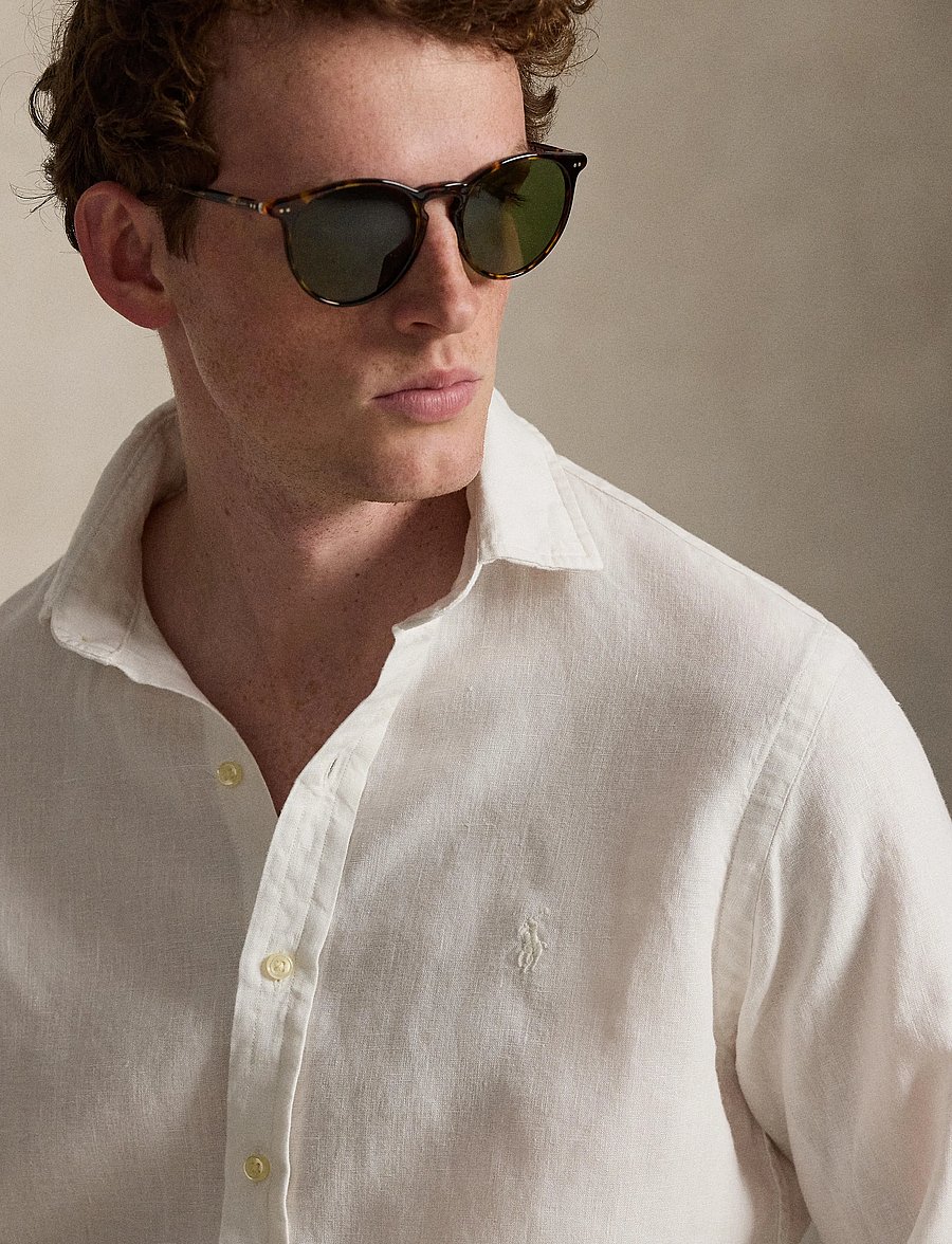 Polo Ralph Lauren - GD SLUBBY LINEN-WVN-SHIRT - hørskjorter - deckwash white - 4