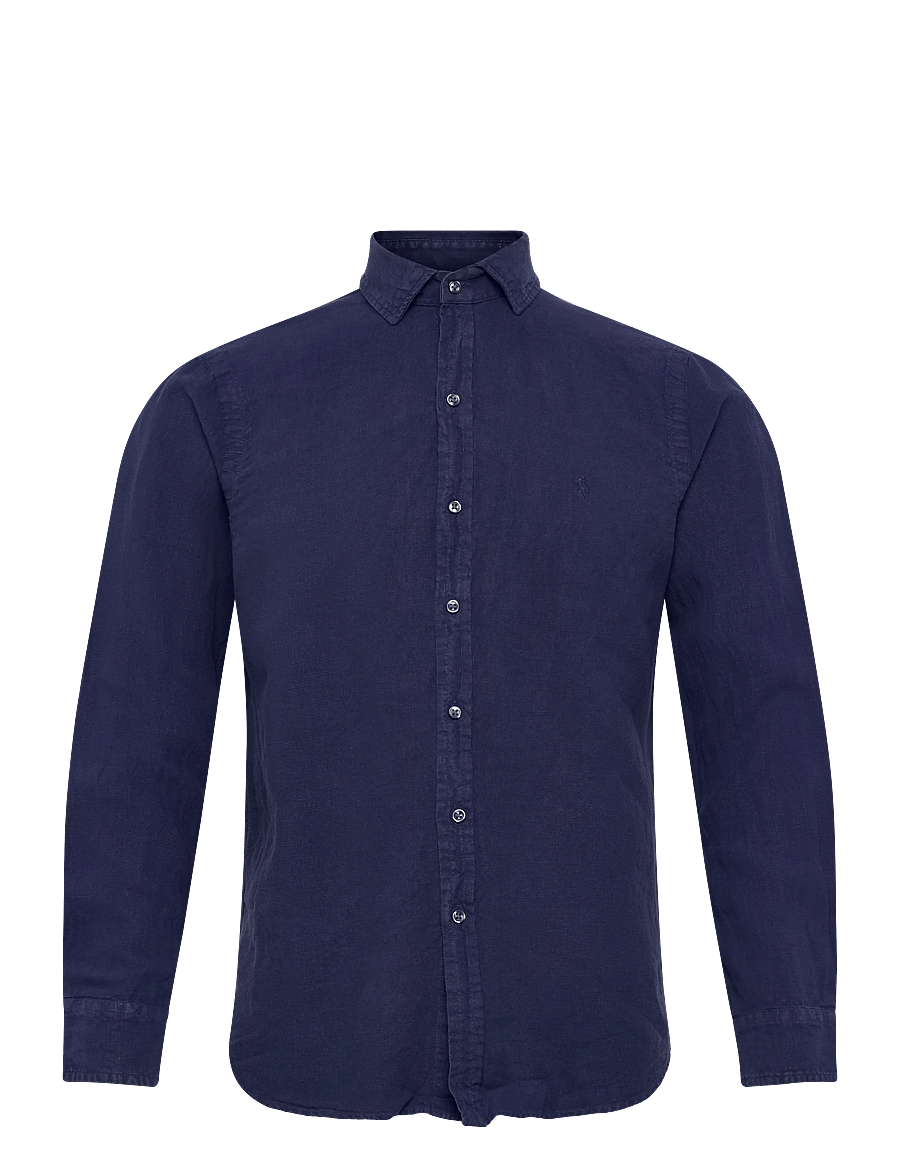 Polo Ralph Lauren - GD SLUBBY LINEN-WVN-SHIRT - hørskjorter - newport navy - 1
