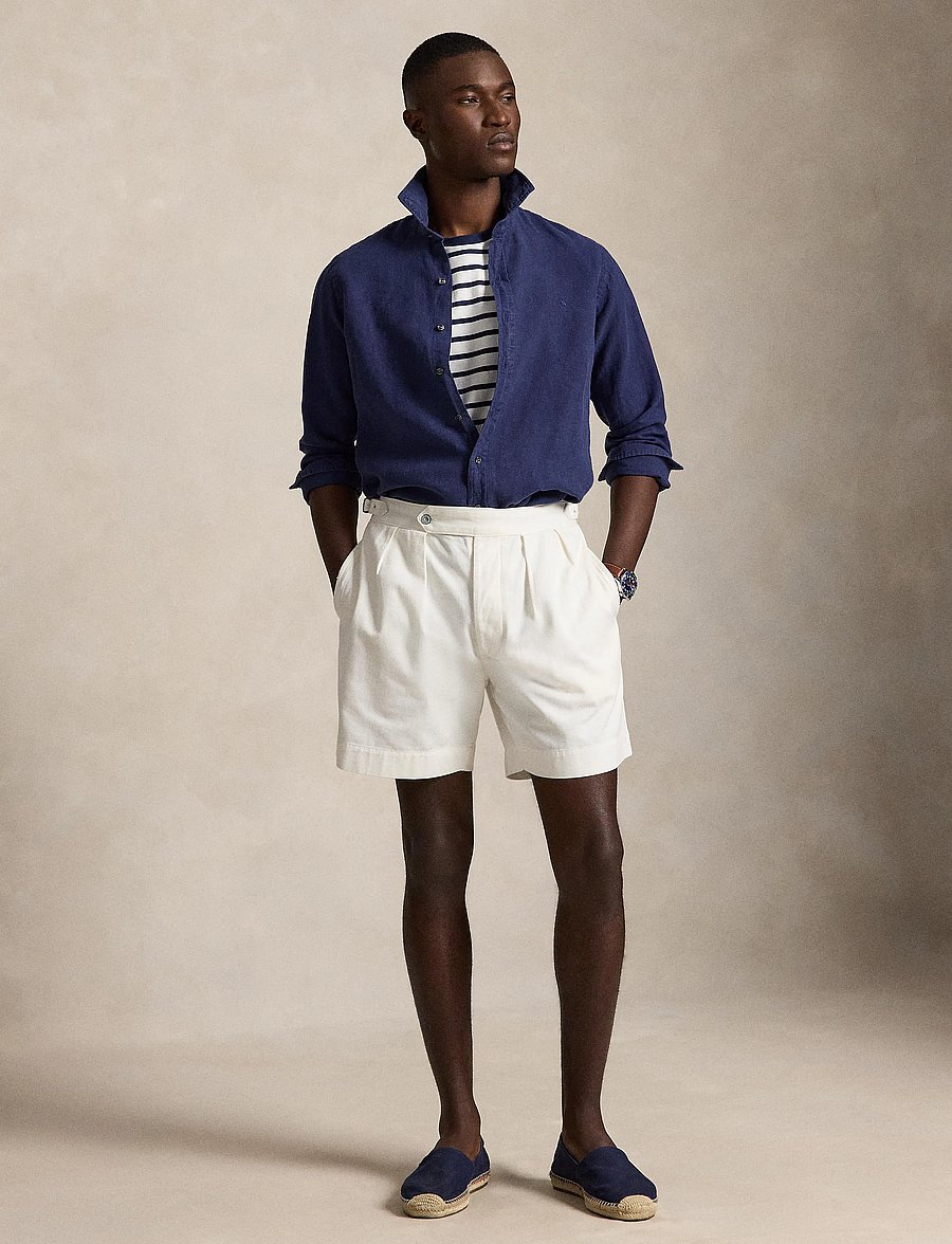 Polo Ralph Lauren - GD SLUBBY LINEN-WVN-SHIRT - hørskjorter - newport navy - 0