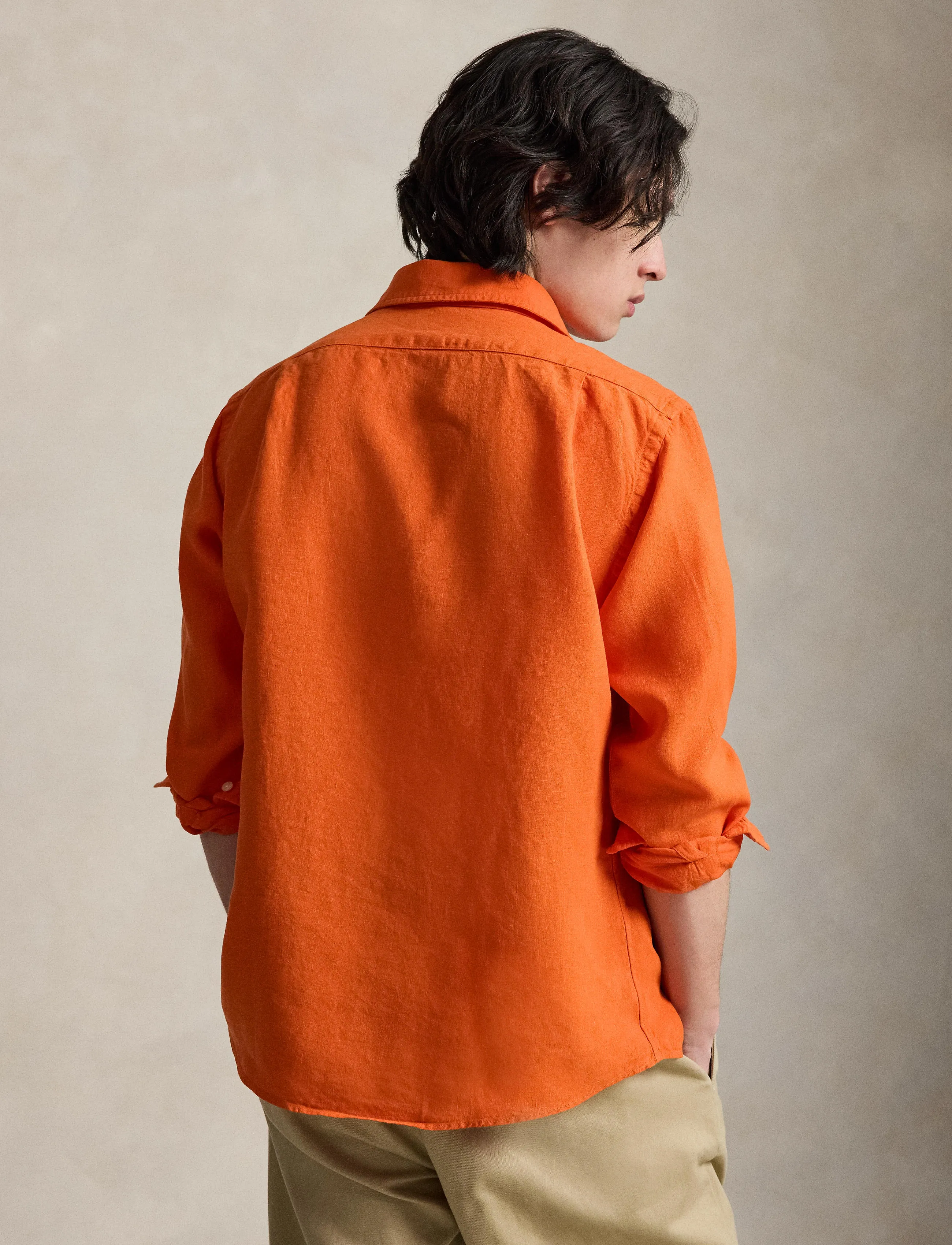 Polo Ralph Lauren - GD SLUBBY LINEN-WVN-SHIRT - hørskjorter - sailing orange - 5