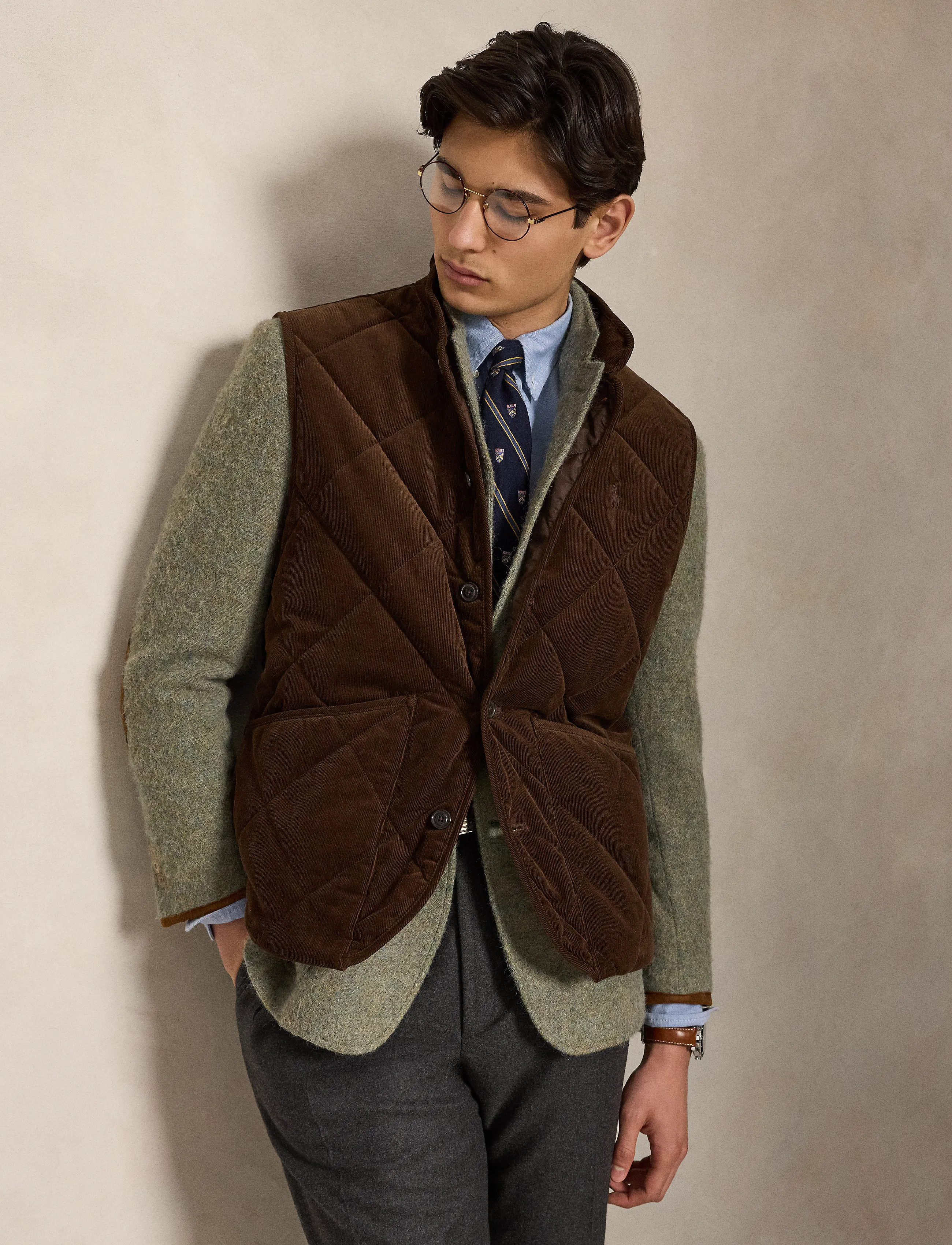 Polo Ralph Lauren Quilted Corduroy Vest - Ytterkläder - COOPER BROWN / brown