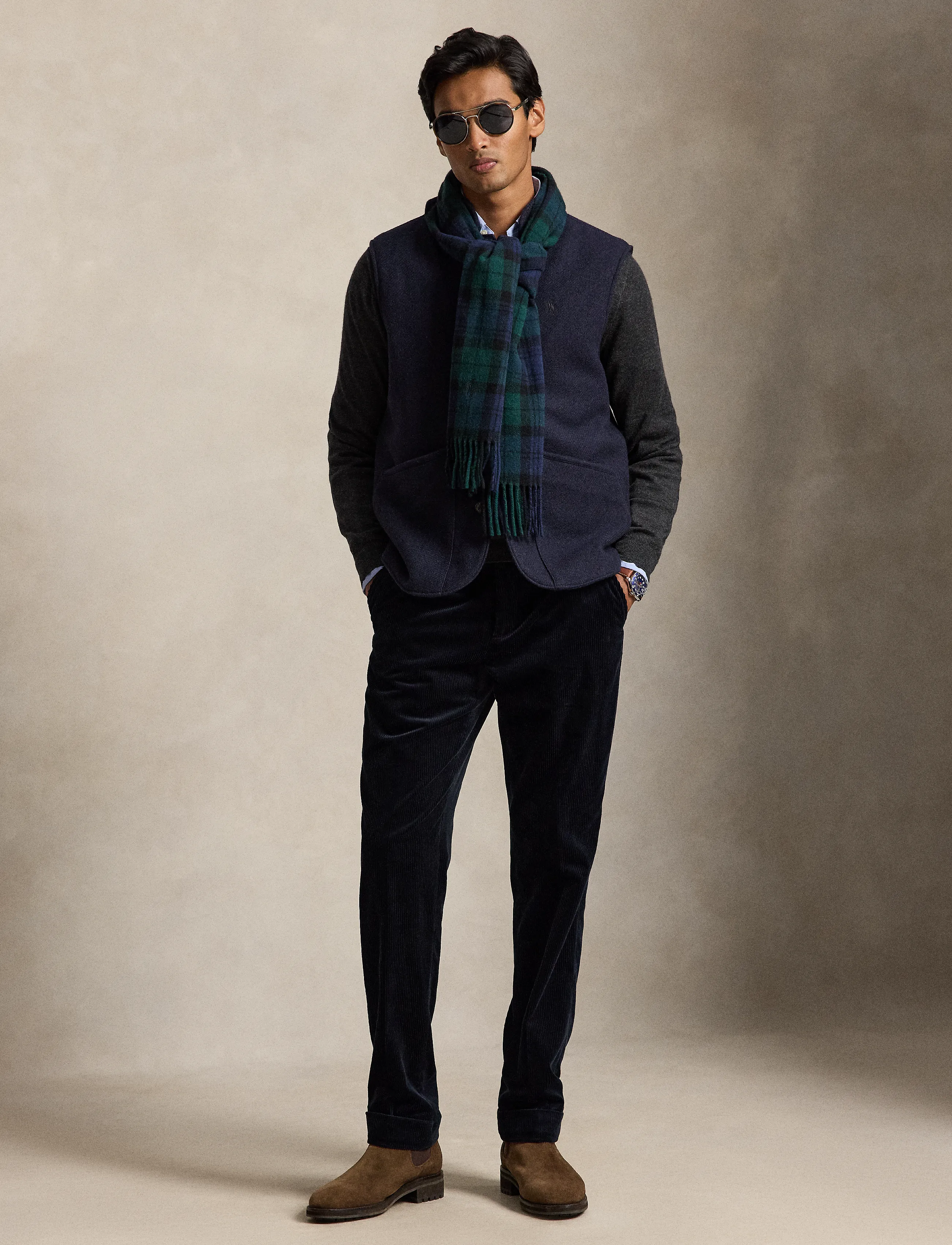 Polo Ralph Lauren The Langdon Tweed Vest - Polo Ralph Lauren - COLLECTION NAVY / navy