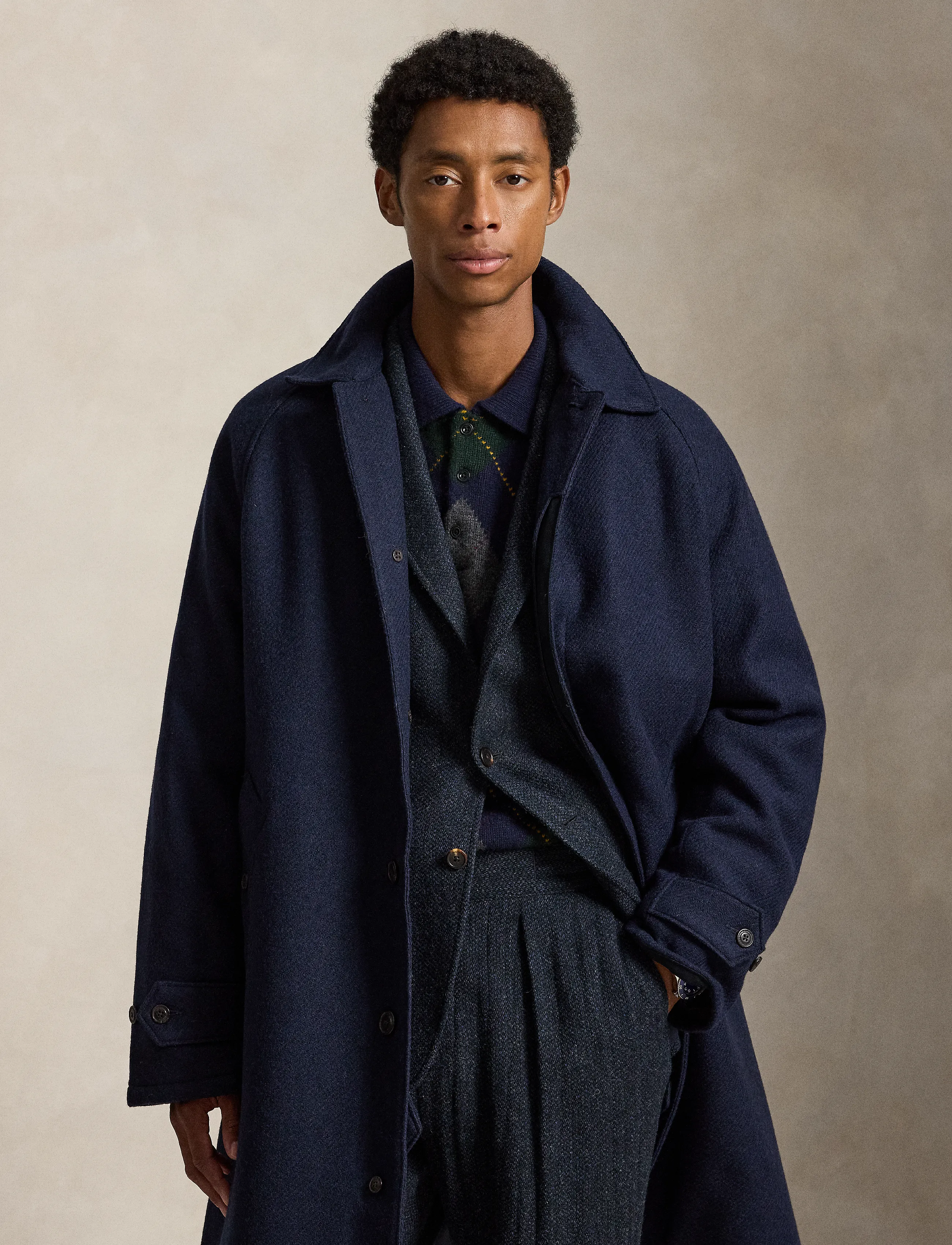 Polo Ralph Lauren Langdon promenadrock i tweed - Ullrockar - COLLECTION NAVY / navy