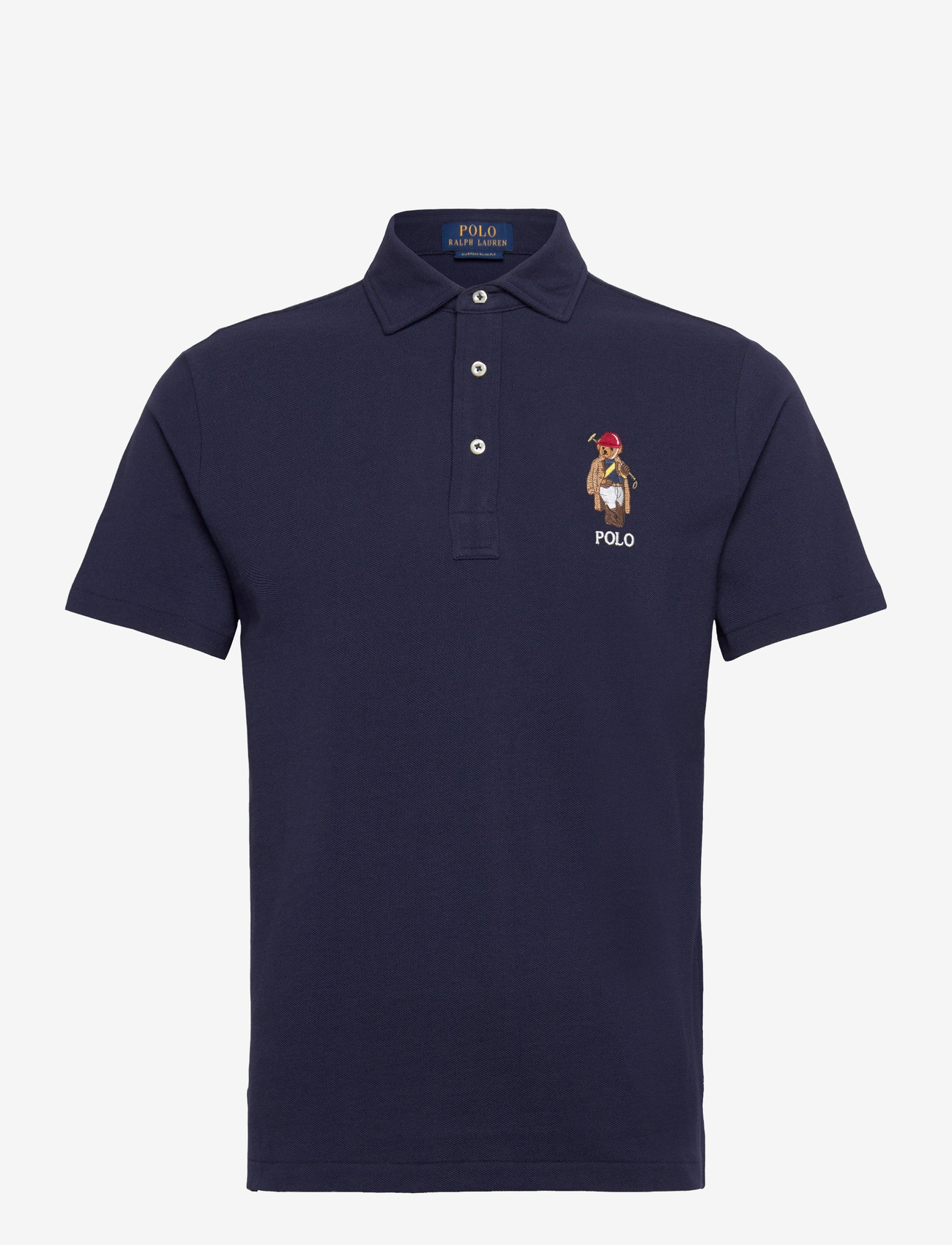 Polo Ralph Lauren - Custom Slim Fit Polo Bear Mesh Polo - kortærmede poloer - newport navy-soci - 0