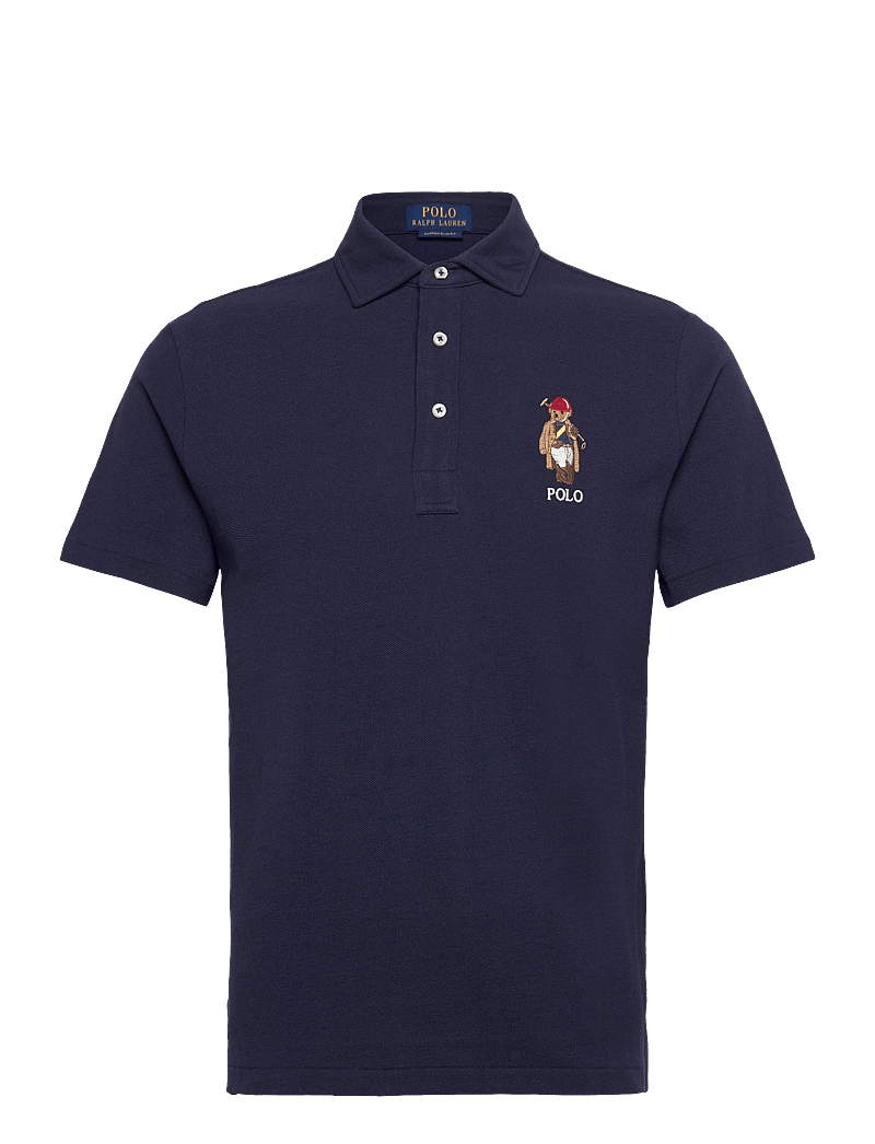 Polo Ralph Lauren - Custom Slim Fit Polo Bear Mesh Polo - kurzärmelig - newport navy-soci - 0