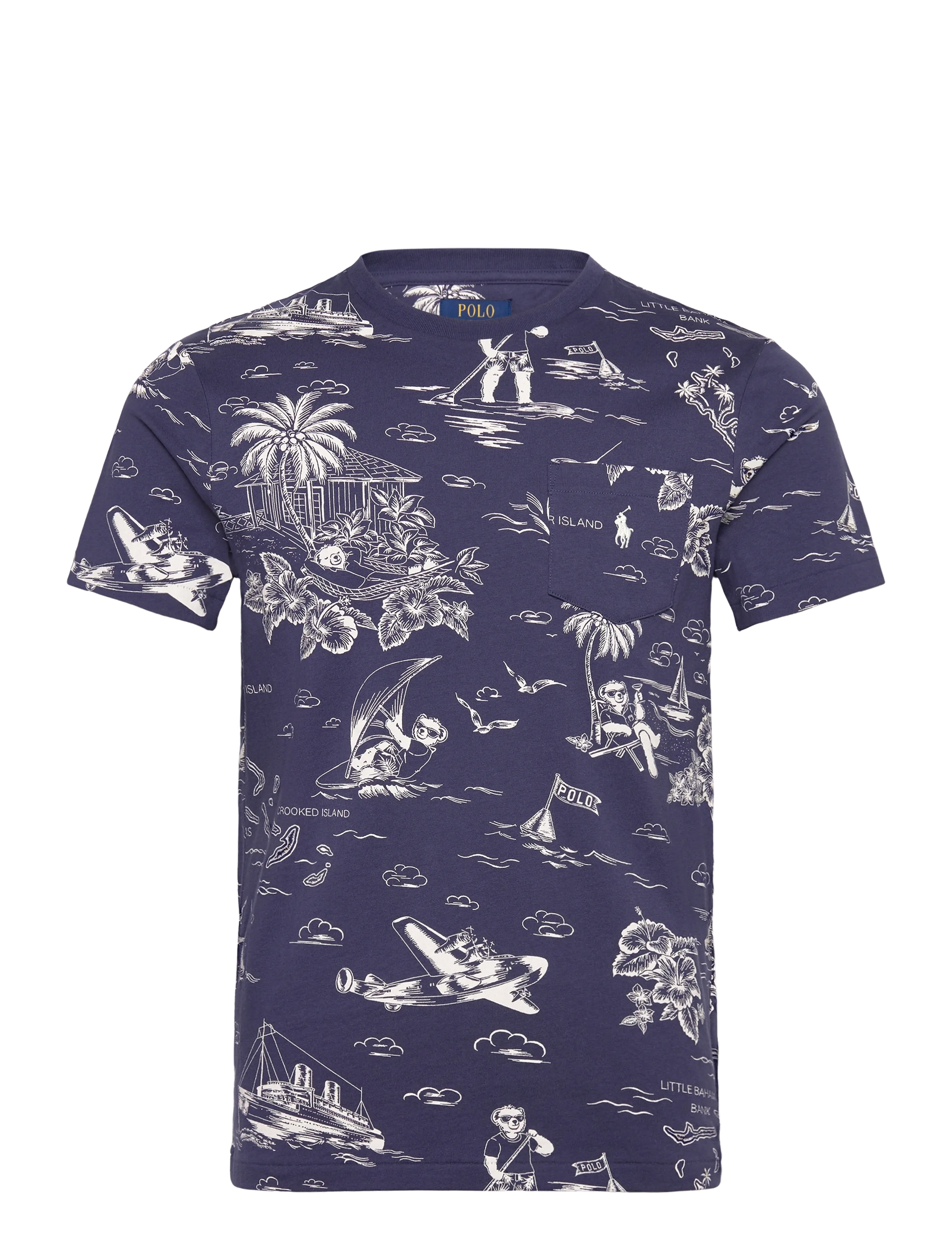 Polo Ralph Lauren Custom Slim Fit Polo Bear T-Shirt - T-shirts - HRBR ISLAND BEAR- / navy