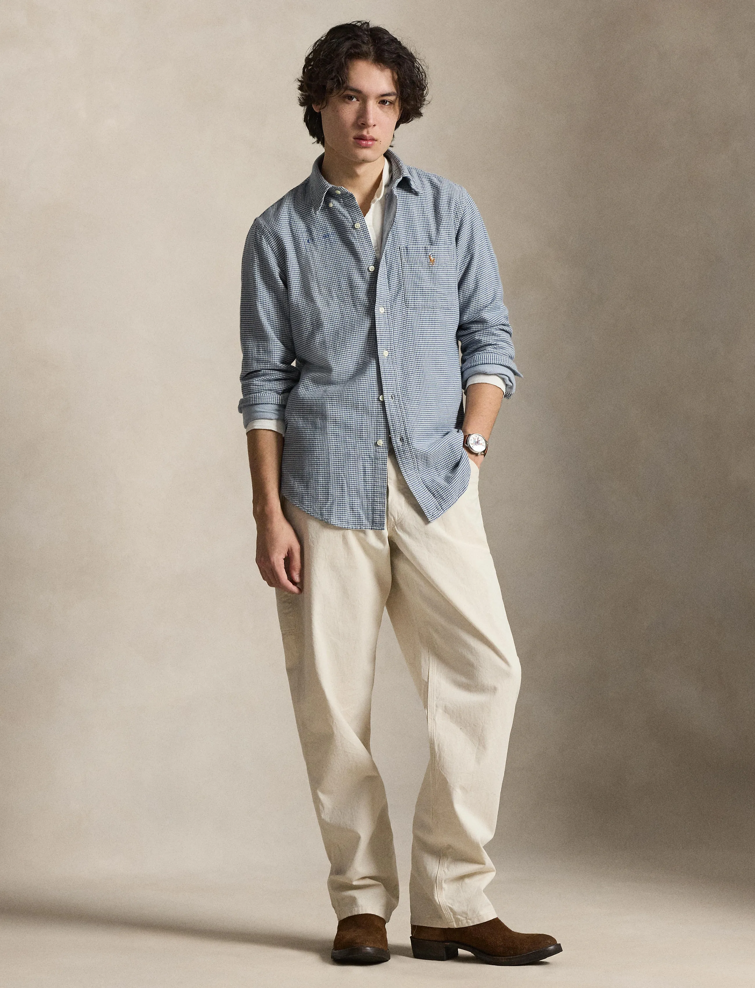 Polo Ralph Lauren Custom Fit Double-Faced Oxford Shirt - Nouveautés - 7204 BLUE CREAM / blue