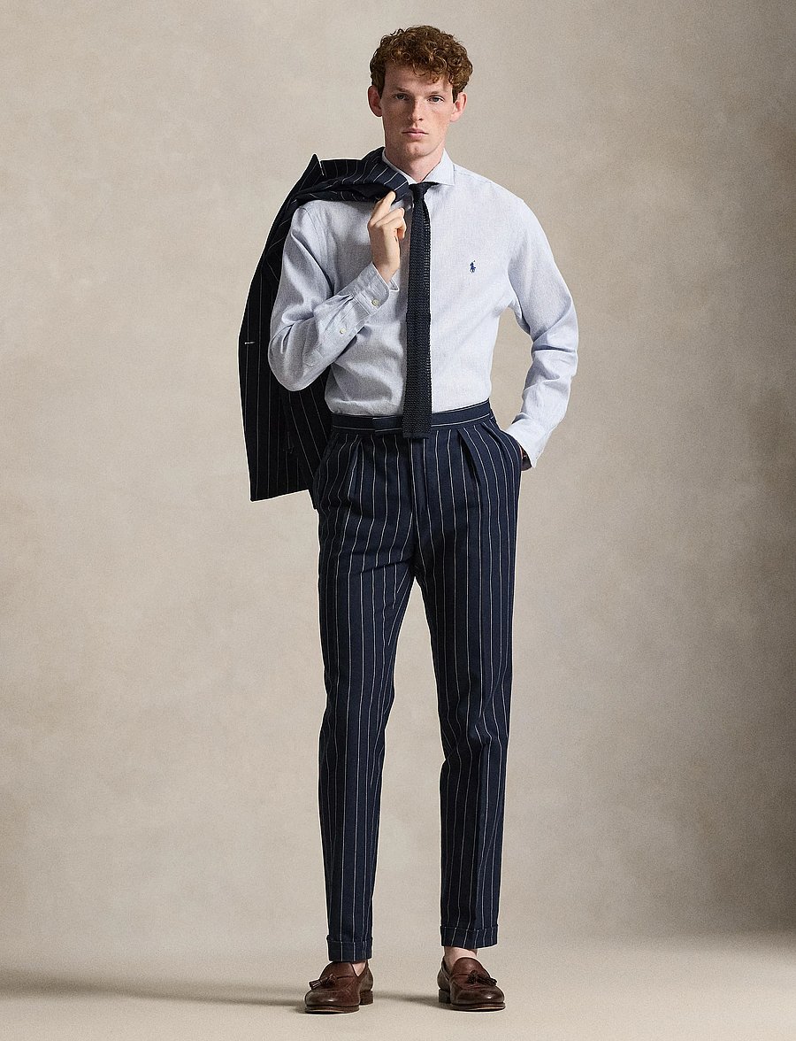 Polo Ralph Lauren - STRETCH LINEN-WVN-SHIRT - stribede skjorter - 7114 cabana blue - 0
