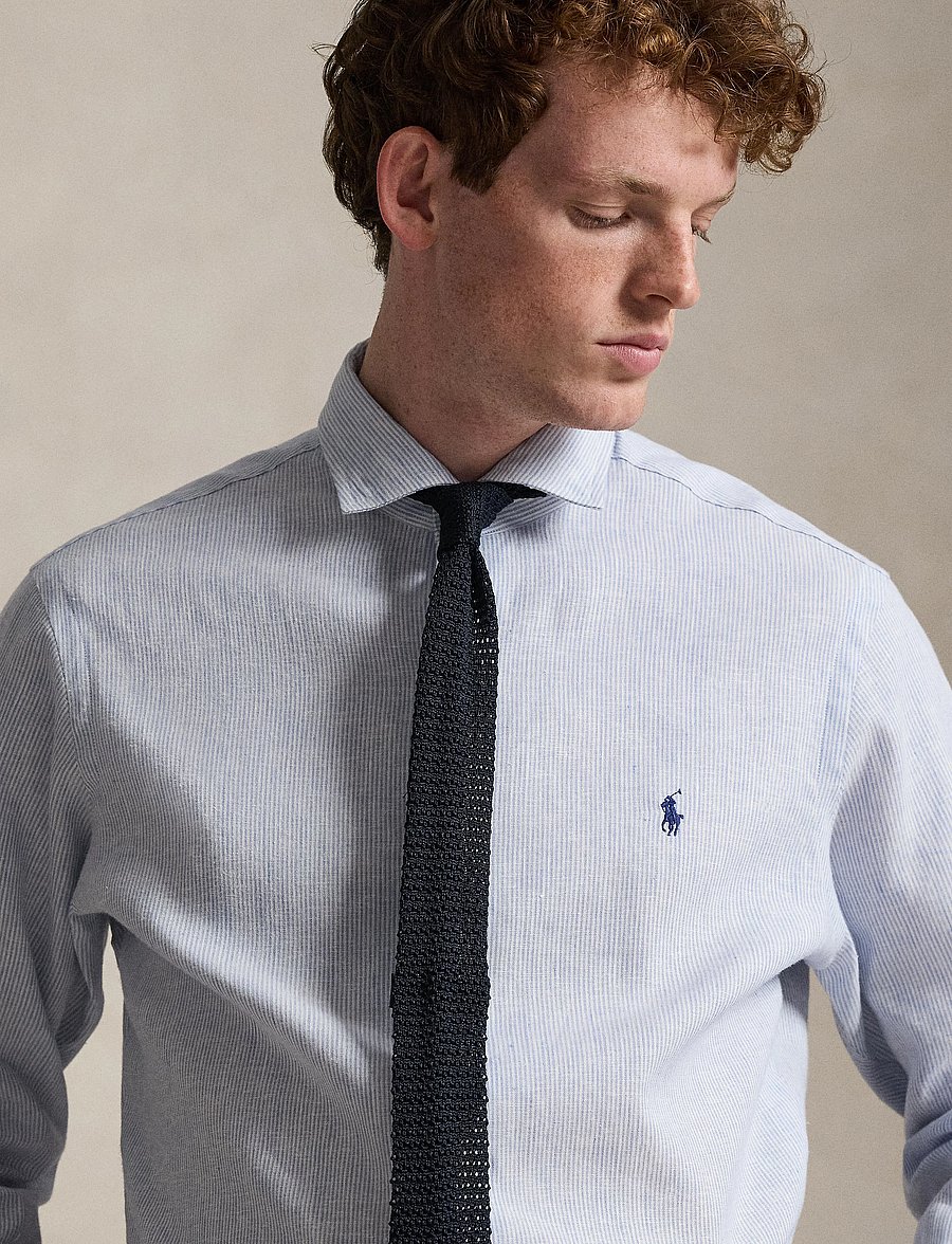 Polo Ralph Lauren - STRETCH LINEN-WVN-SHIRT - stribede skjorter - 7114 cabana blue - 4