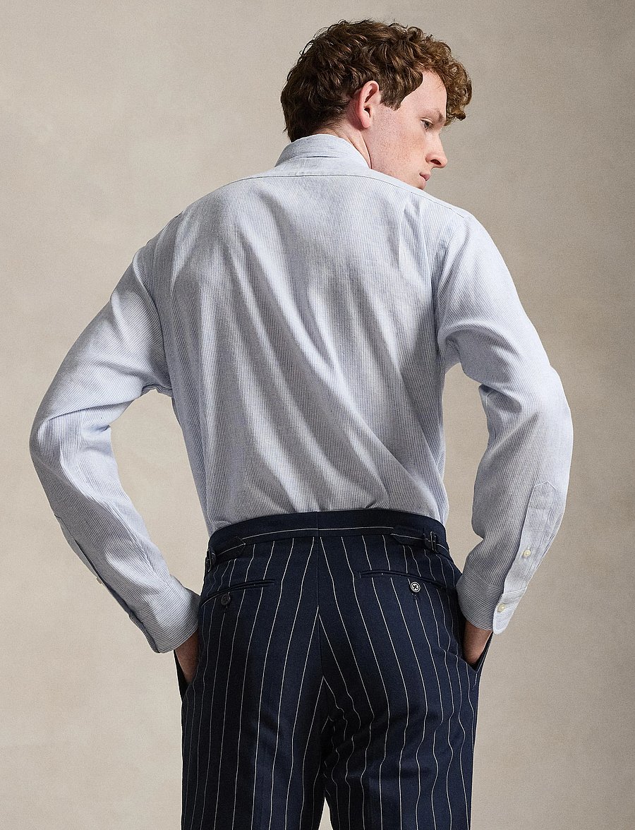 Polo Ralph Lauren - STRETCH LINEN-WVN-SHIRT - stribede skjorter - 7114 cabana blue - 5