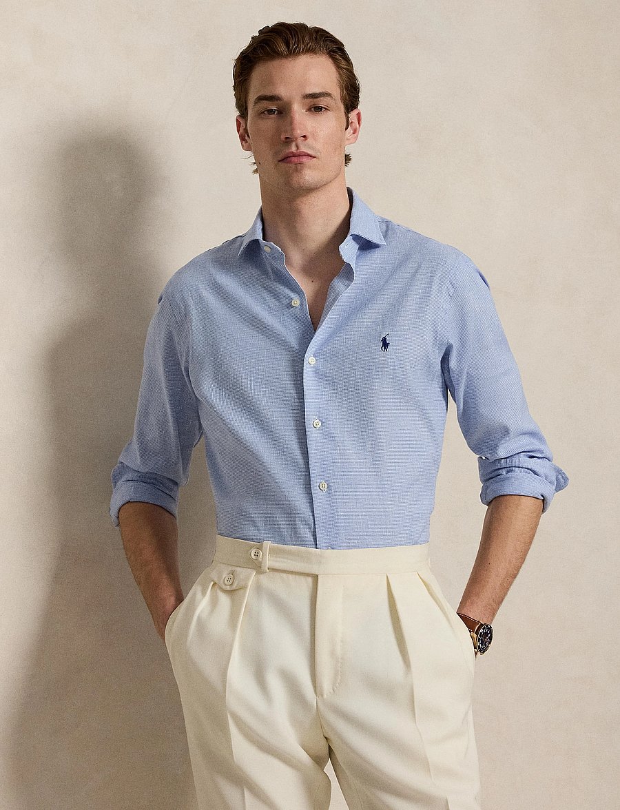 Polo Ralph Lauren - STRETCH LINEN-WVN-SHIRT - oxfordi särgid - 7113 cabana blue - 3