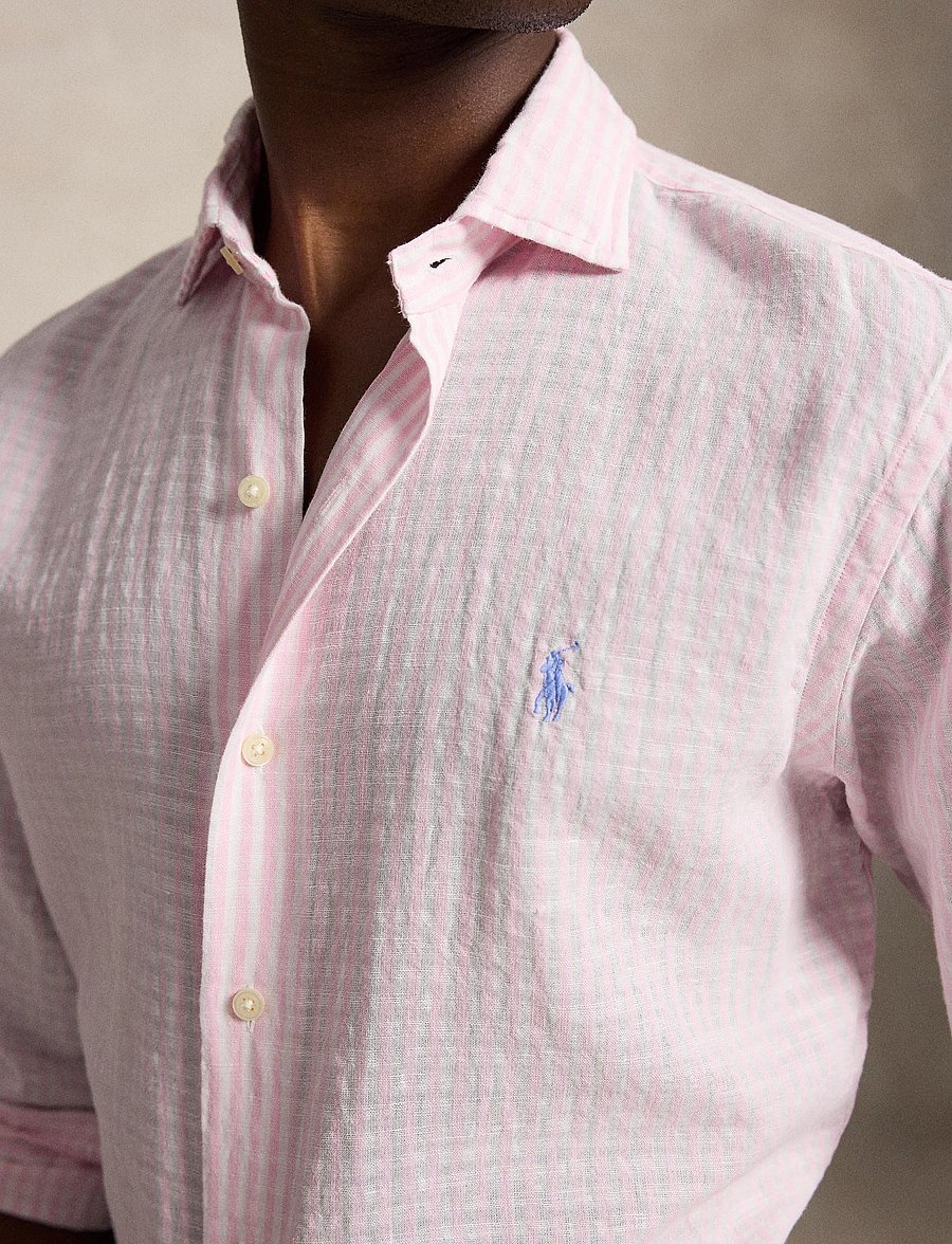 Polo Ralph Lauren - 710B16700004 - stribede skjorter - 7232b pink white - 4