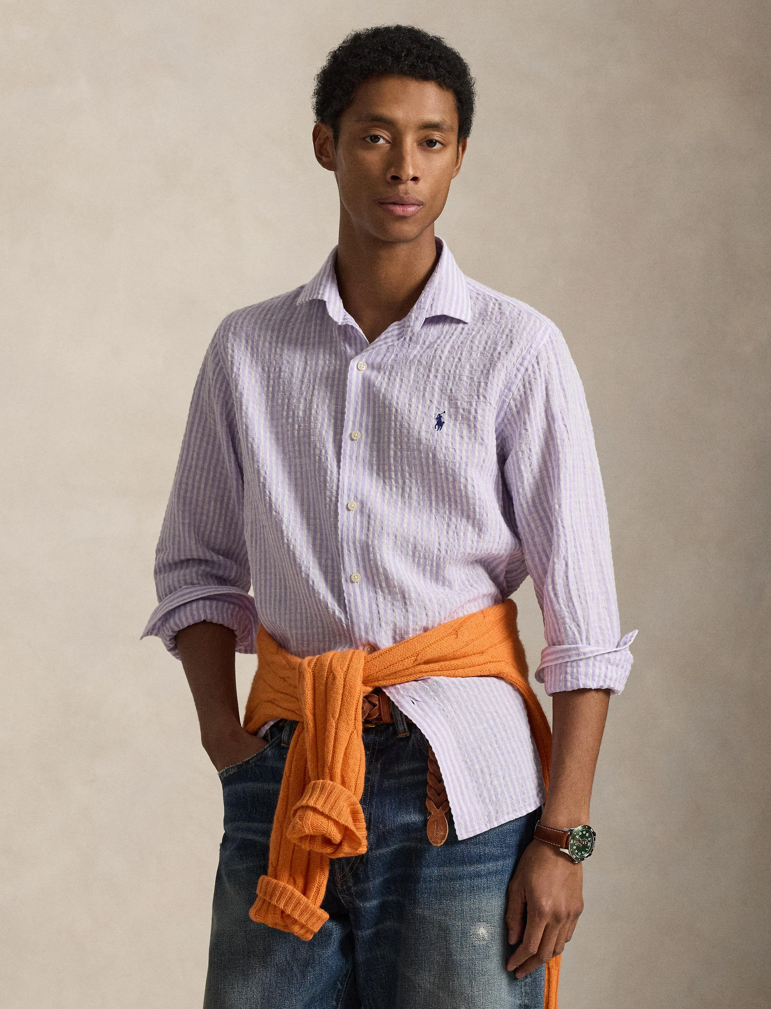 Polo Ralph Lauren - 710B16700004 - stribede skjorter - 7232c lavender wh - 3