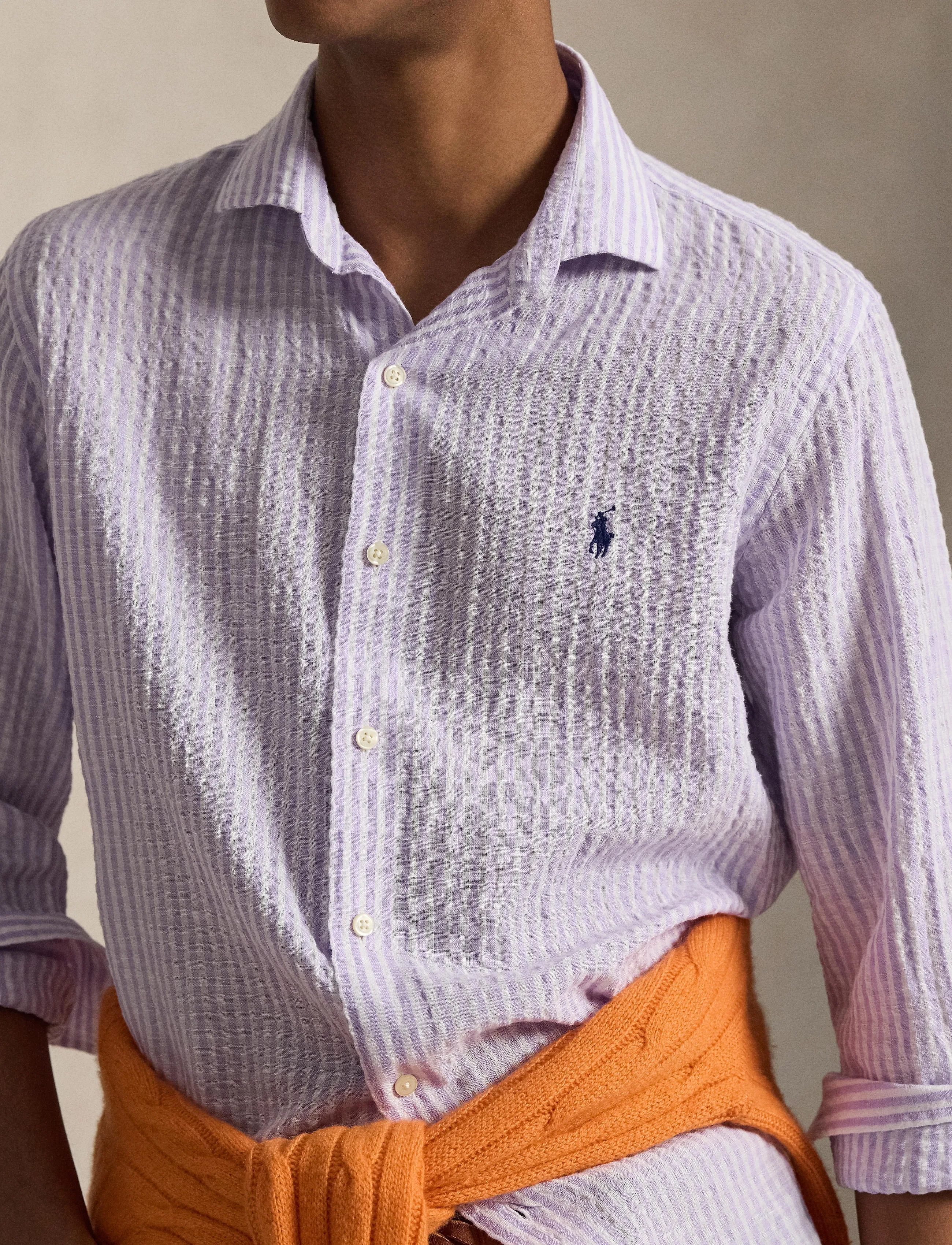 Polo Ralph Lauren - 710B16700004 - stribede skjorter - 7232c lavender wh - 4