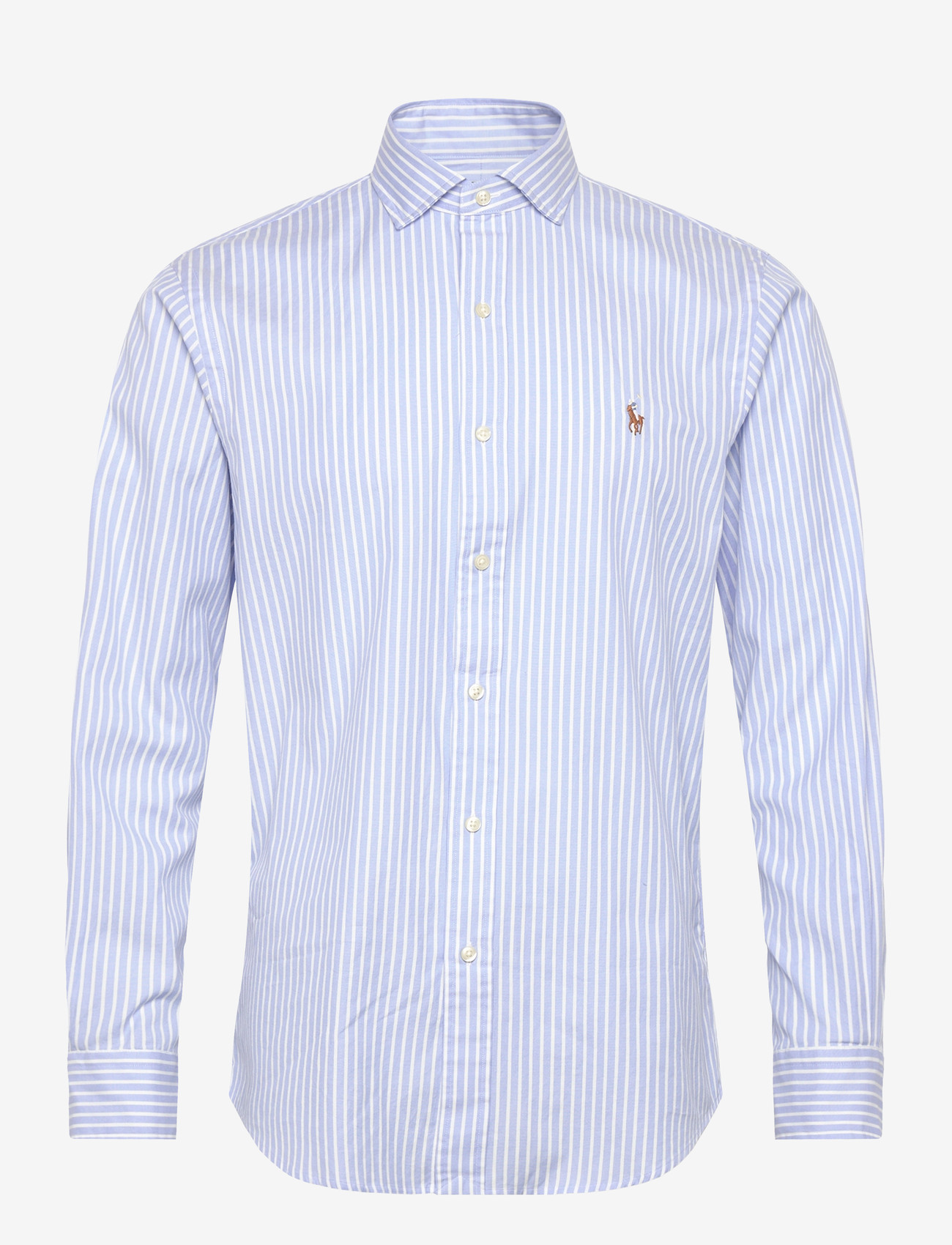 Polo Ralph Lauren - Custom Fit Striped Stretch Oxford Shirt - striped shirts - 7106a blue white - 0