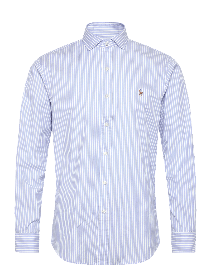 Polo Ralph Lauren - Custom Fit Striped Stretch Oxford Shirt - striped shirts - 7106a blue white - 0