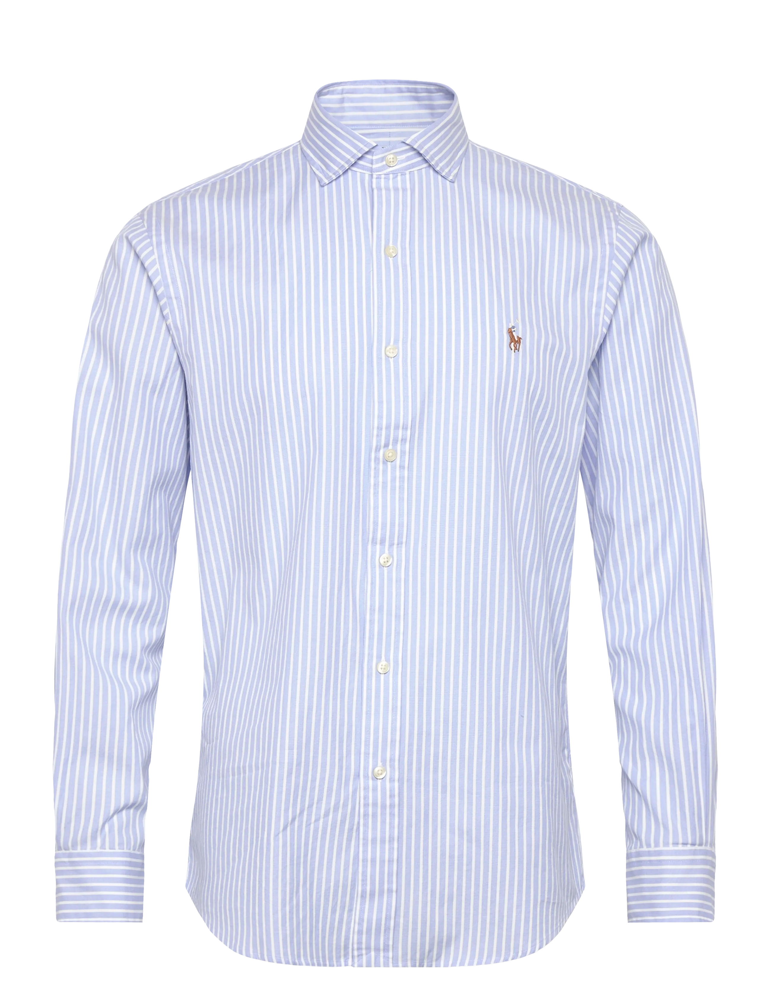 Polo Ralph Lauren Custom Fit Striped Stretch Oxford Shirt - Tøj - 7106A BLUE WHITE / blue