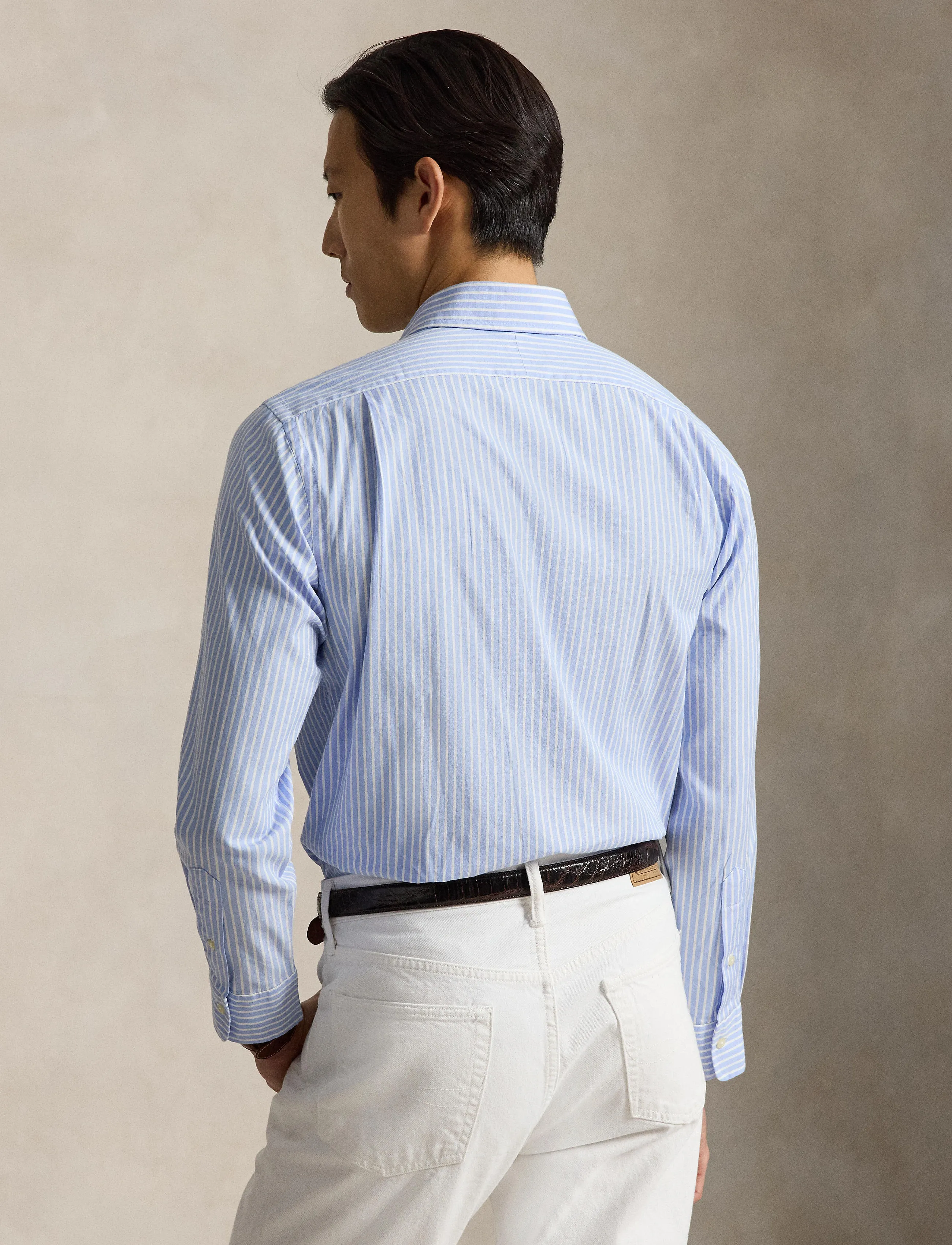 Polo Ralph Lauren - Custom Fit Striped Stretch Oxford Shirt - stribede skjorter - 7106a blue white - 3