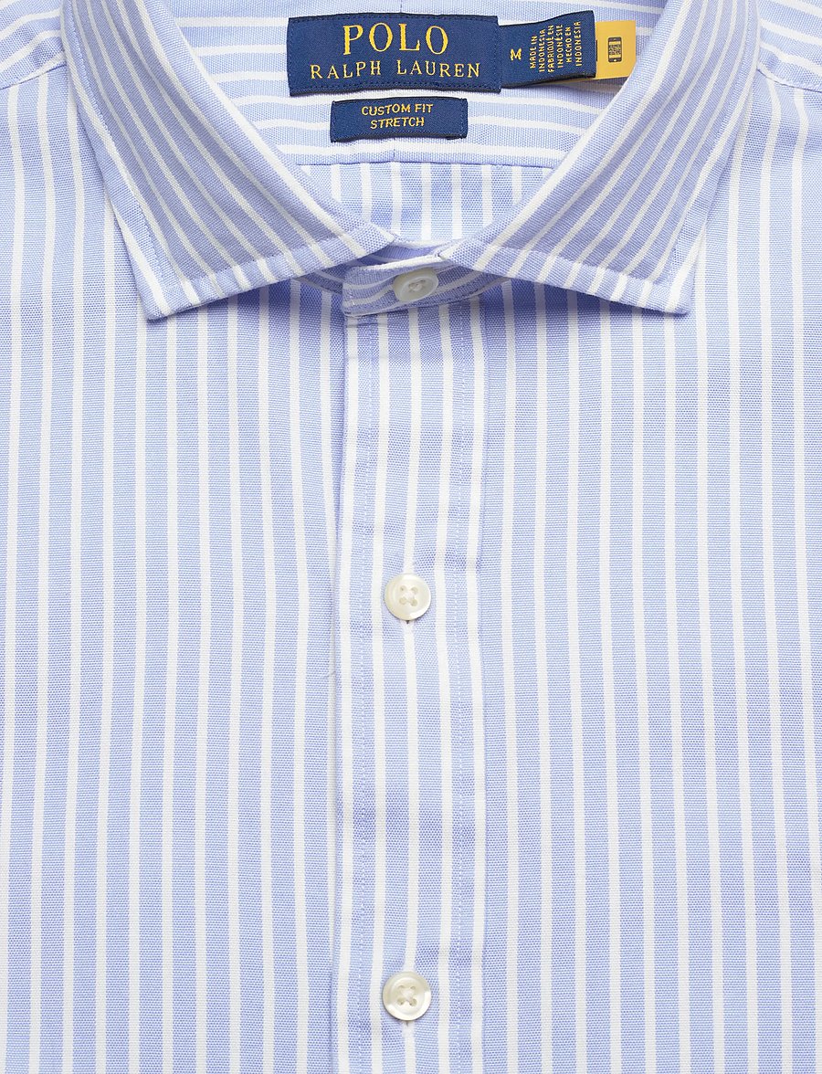 Polo Ralph Lauren - Custom Fit Striped Stretch Oxford Shirt - stribede skjorter - 7106a blue white - 4