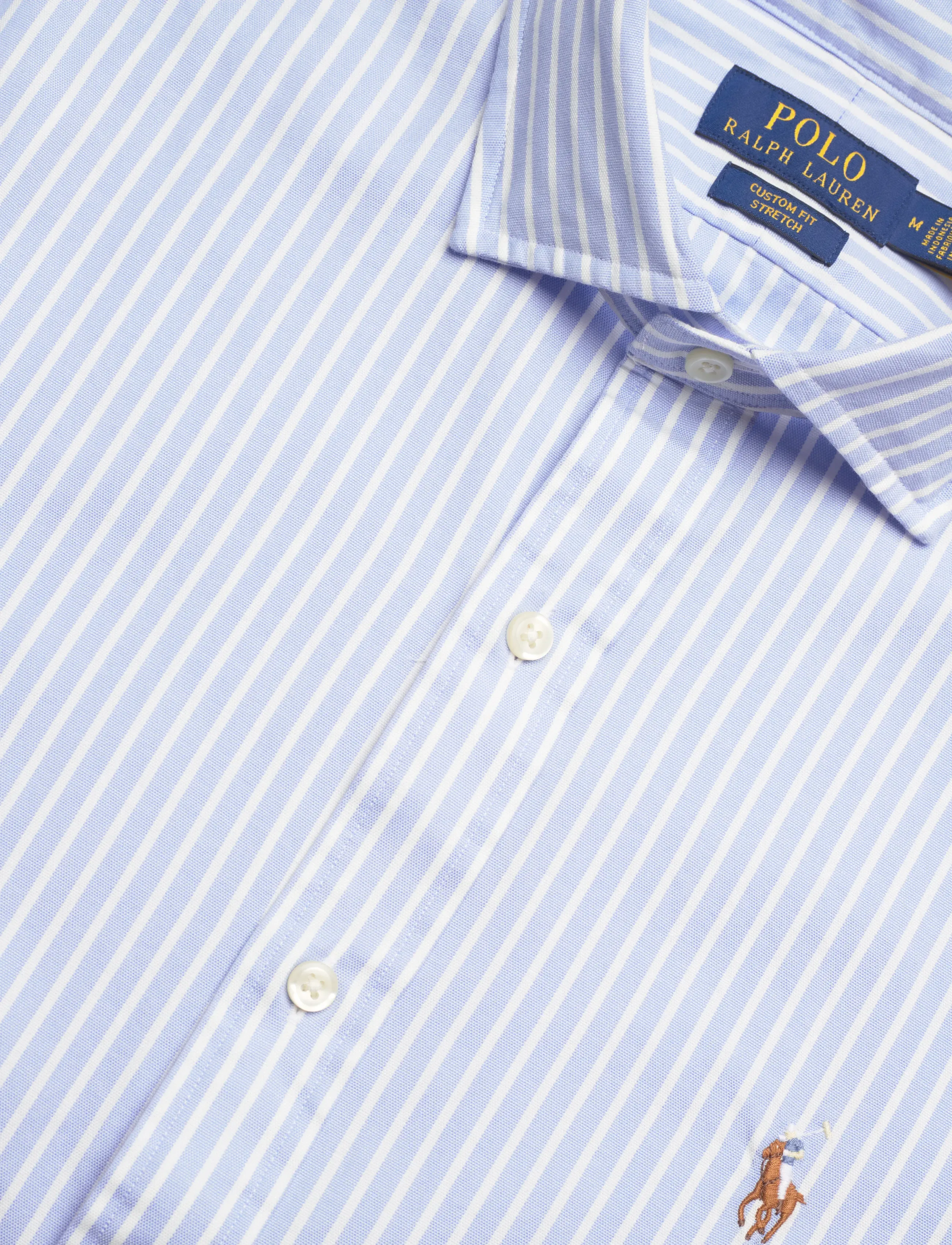 Polo Ralph Lauren - Custom Fit Striped Stretch Oxford Shirt - stribede skjorter - 7106a blue white - 5
