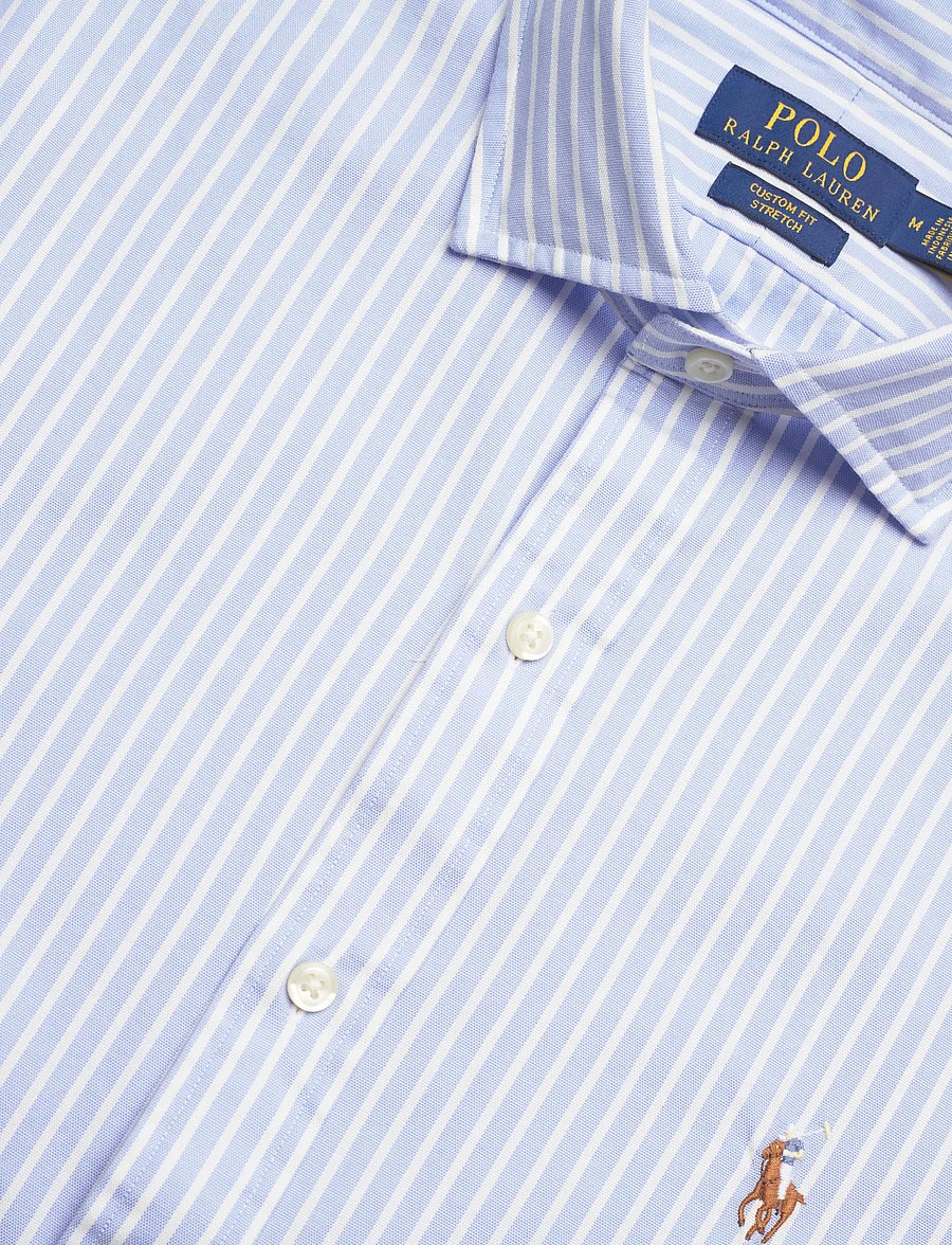 Polo Ralph Lauren - Custom Fit Striped Stretch Oxford Shirt - stribede skjorter - 7106a blue white - 5