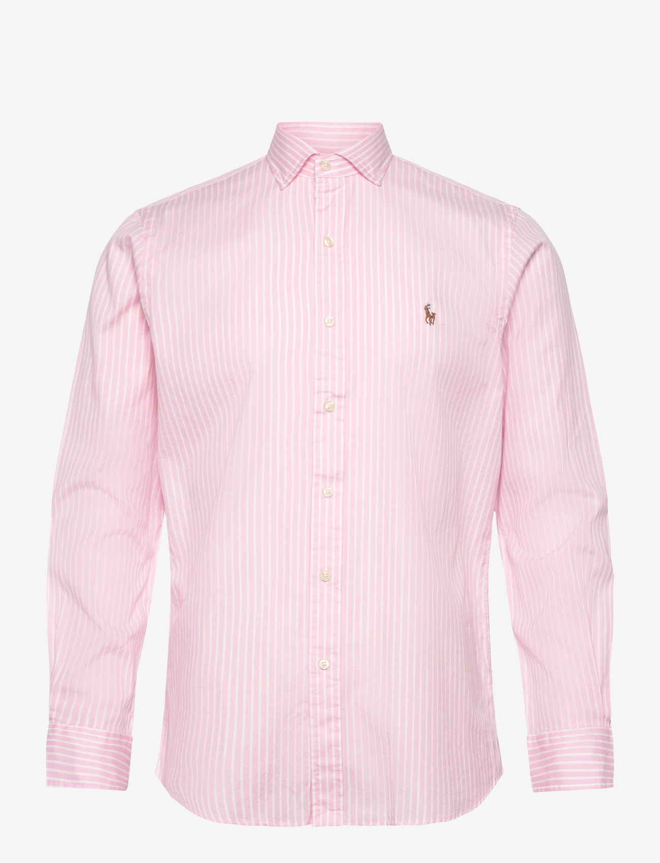 Polo Ralph Lauren - Custom Fit Striped Stretch Oxford Shirt - stribede skjorter - 7106b pink white - 0