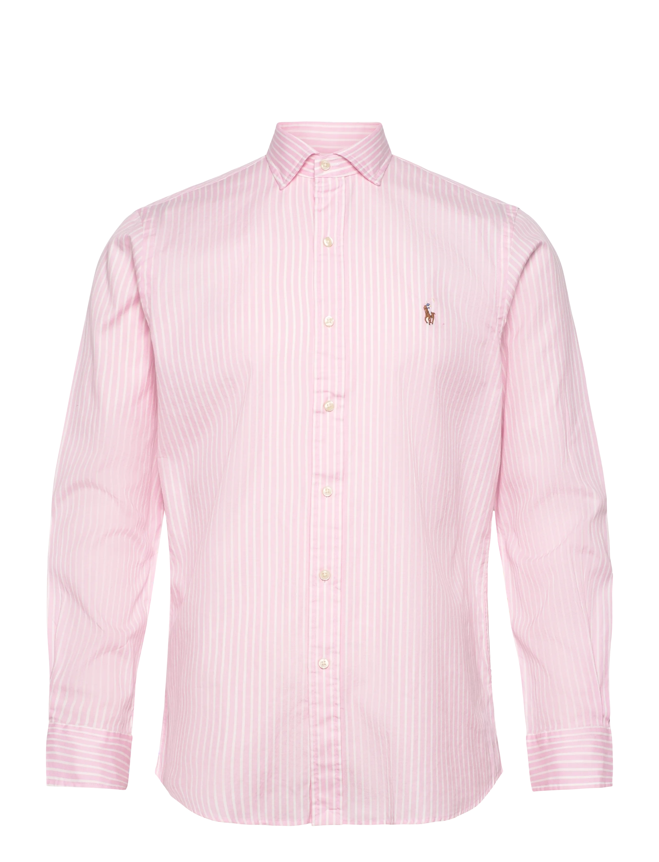 Polo Ralph Lauren Custom Fit Striped Stretch Oxford Shirt - Designers - 7106B PINK WHITE / pink/rose