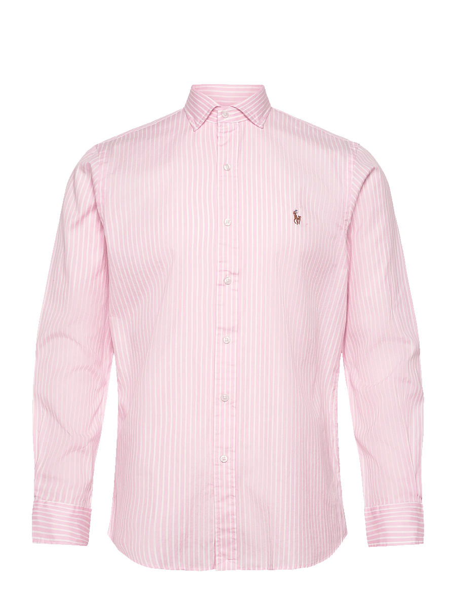 Polo Ralph Lauren - Custom Fit Striped Stretch Oxford Shirt - stribede skjorter - 7106b pink white - 0