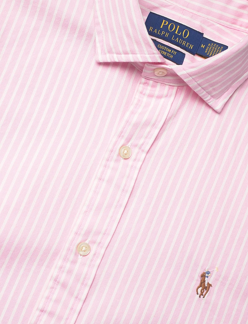 Polo Ralph Lauren - Custom Fit Striped Stretch Oxford Shirt - stribede skjorter - 7106b pink white - 3