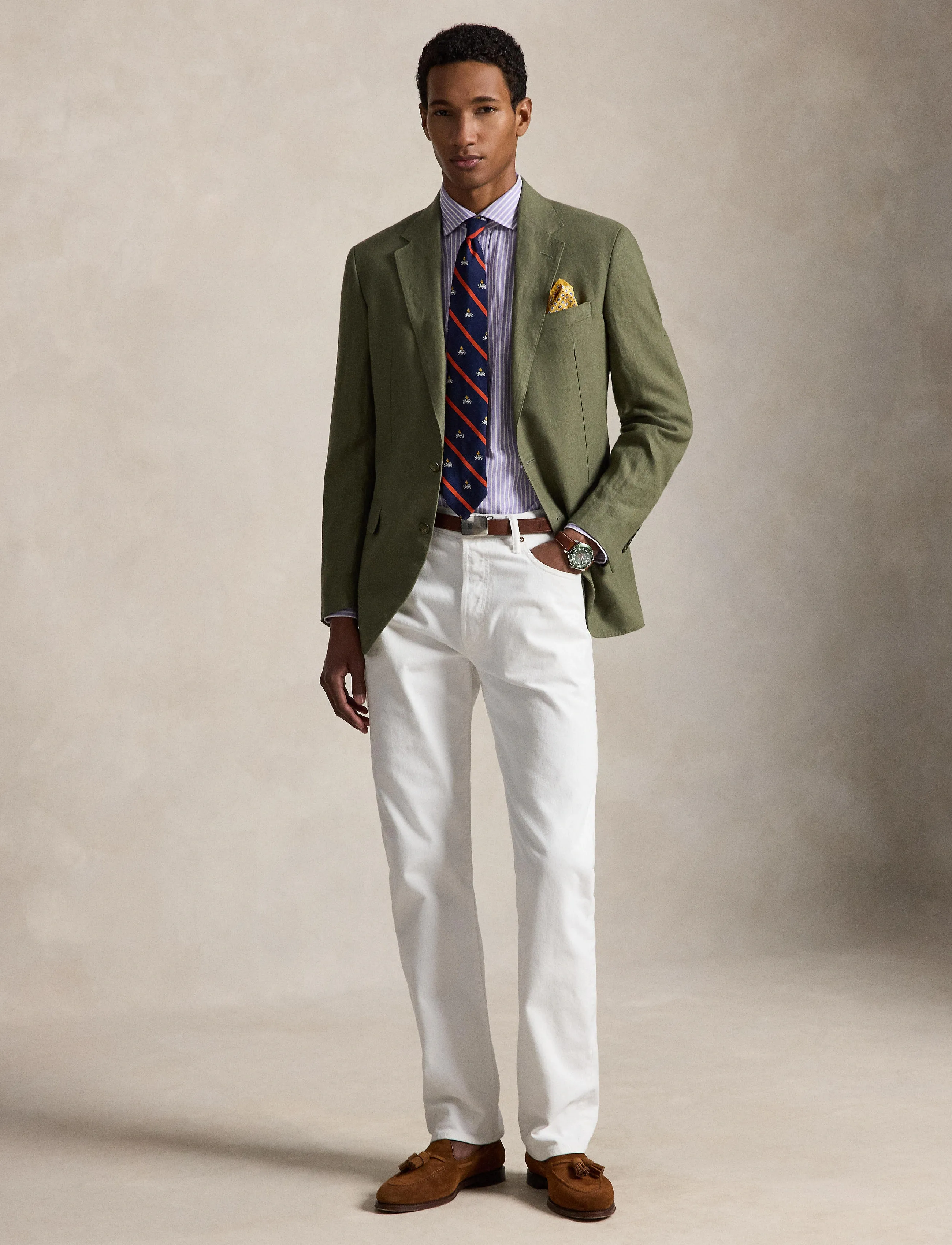Polo Ralph Lauren Custom Fit Striped Stretch Oxford Shirt - Hemden - 7106C LAVENDER WH / purple