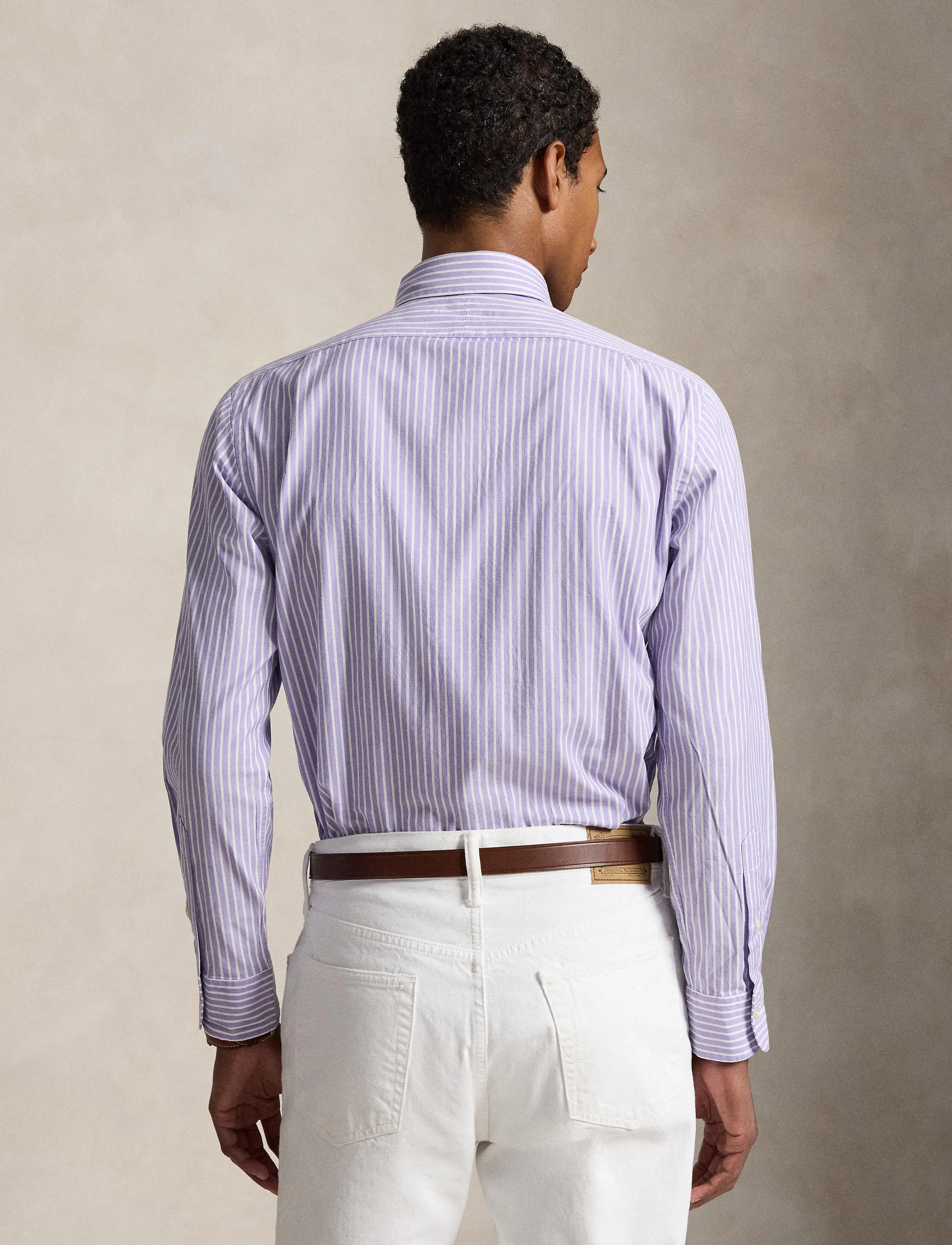 Polo Ralph Lauren - Custom Fit Striped Stretch Oxford Shirt - chemises à rayures - 7106c lavender wh - 3