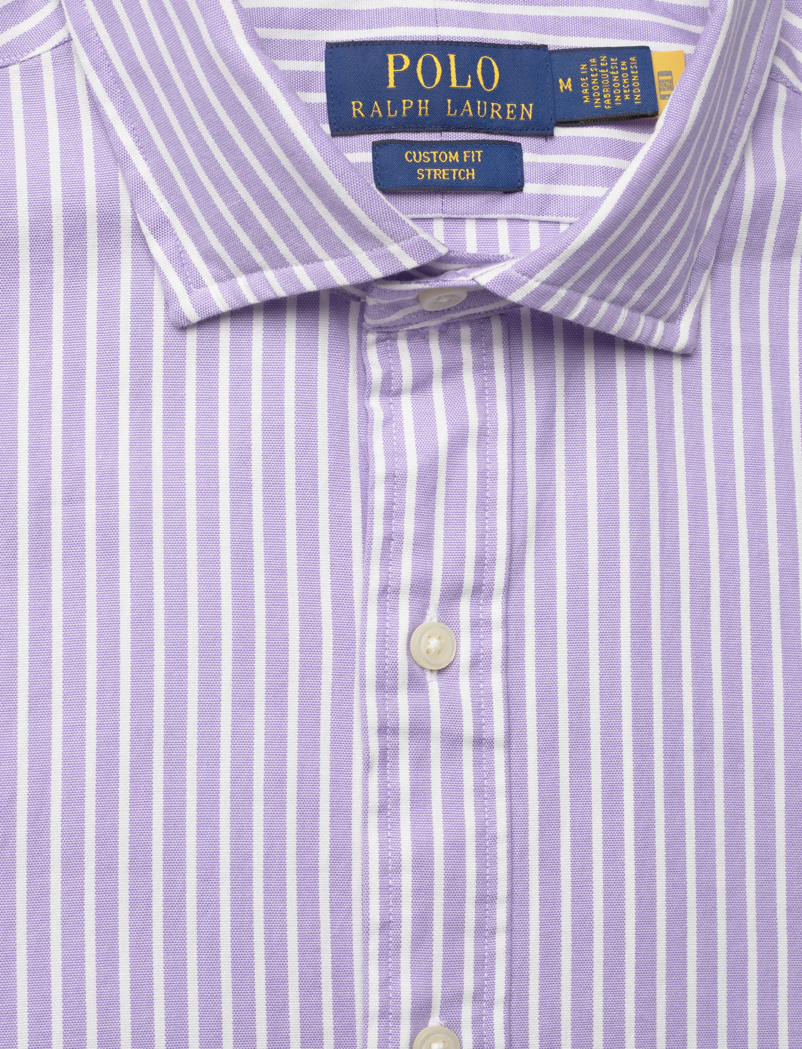 Polo Ralph Lauren - Custom Fit Striped Stretch Oxford Shirt - chemises à rayures - 7106c lavender wh - 4