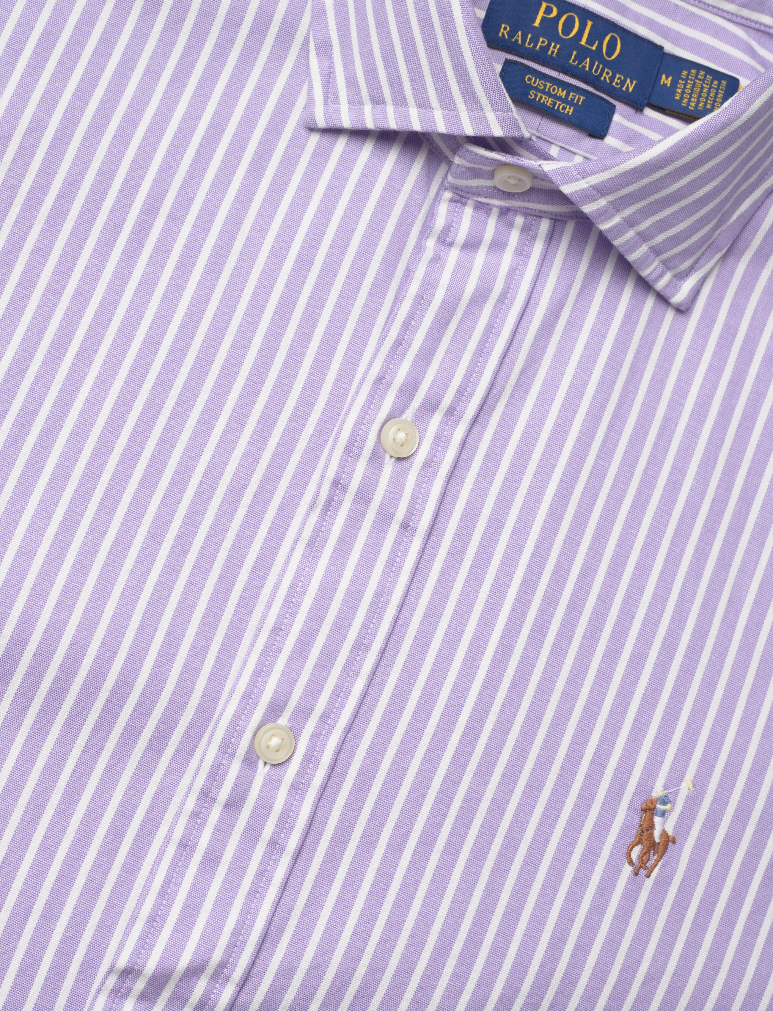 Polo Ralph Lauren - Custom Fit Striped Stretch Oxford Shirt - chemises à rayures - 7106c lavender wh - 5