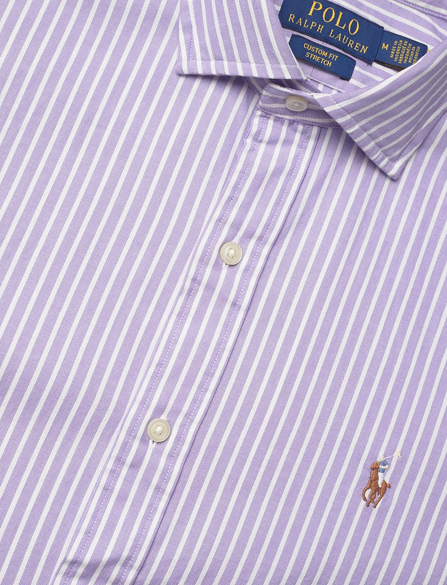 Polo Ralph Lauren - Custom Fit Striped Stretch Oxford Shirt - chemises à rayures - 7106c lavender wh - 5