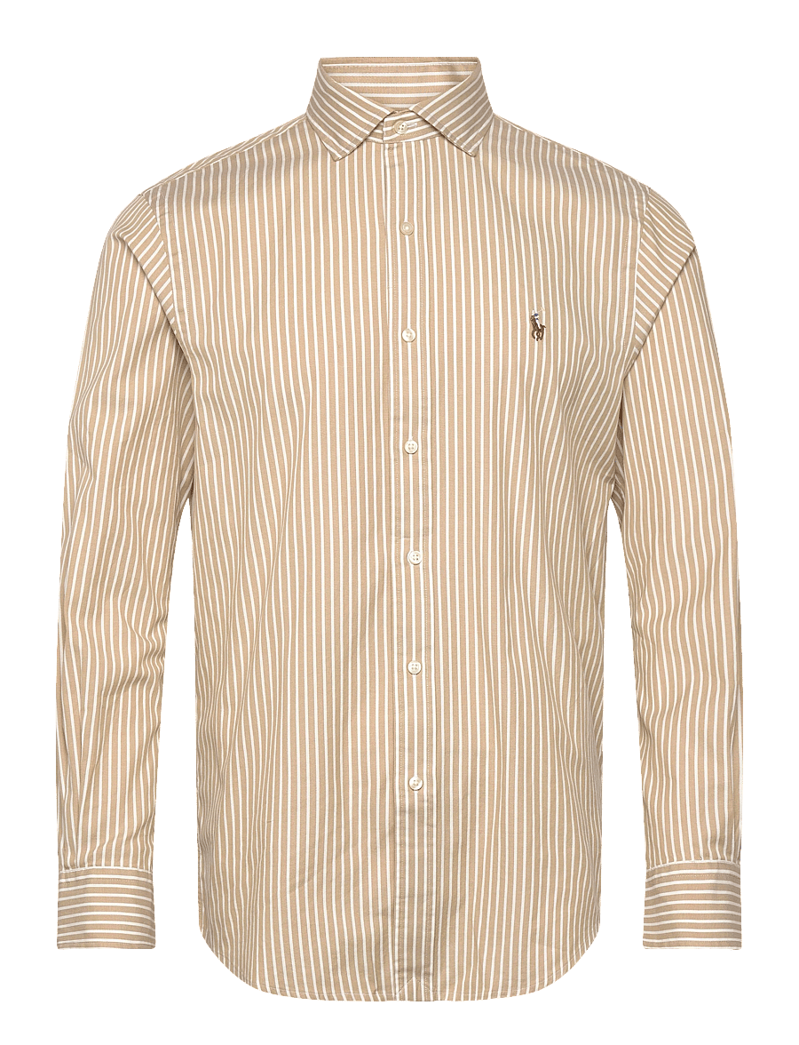 Polo Ralph Lauren - Custom Fit Striped Stretch Oxford Shirt - stribede skjorter - 7106d coastal bei - 1